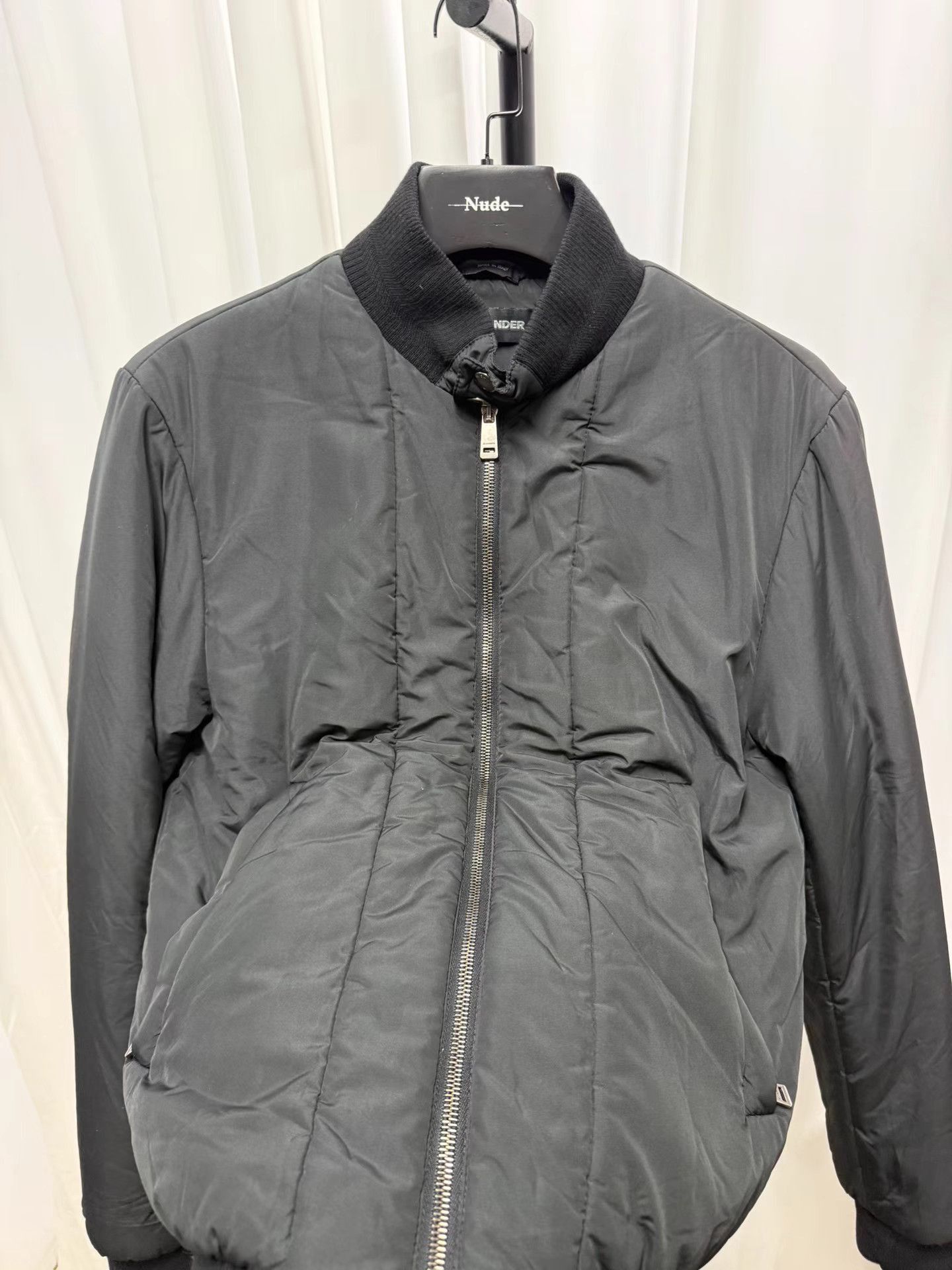 Jil Sander Black Bomber Jacket with Ribbed Collar - Size S Size US S / EU 44-46 / 1 - 5 Thumbnail