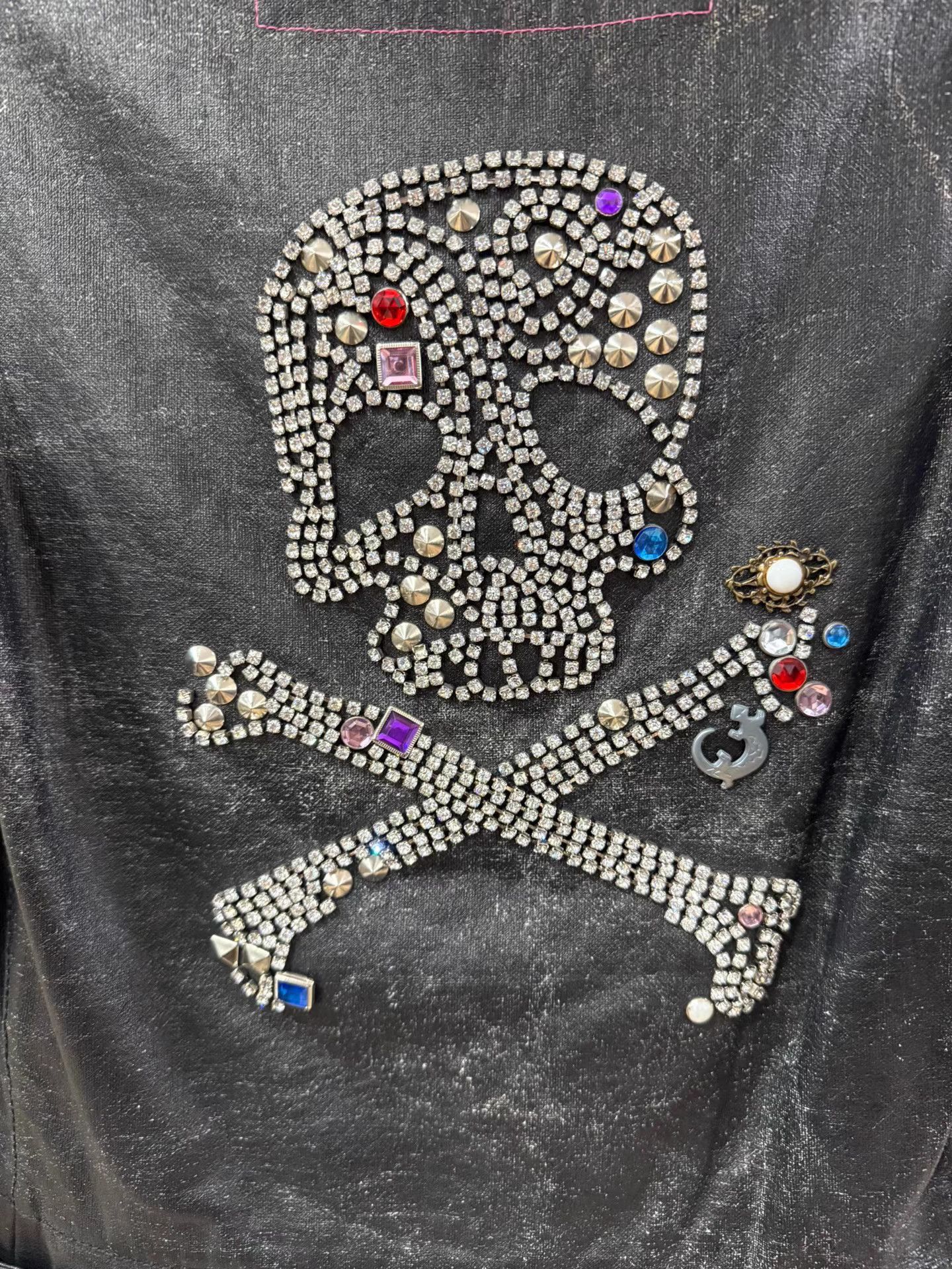 Junya Watanabe Black Sleeveless Rhinestone Skull & Crossbones Top Size US S / EU 44-46 / 1 - 3 Thumbnail