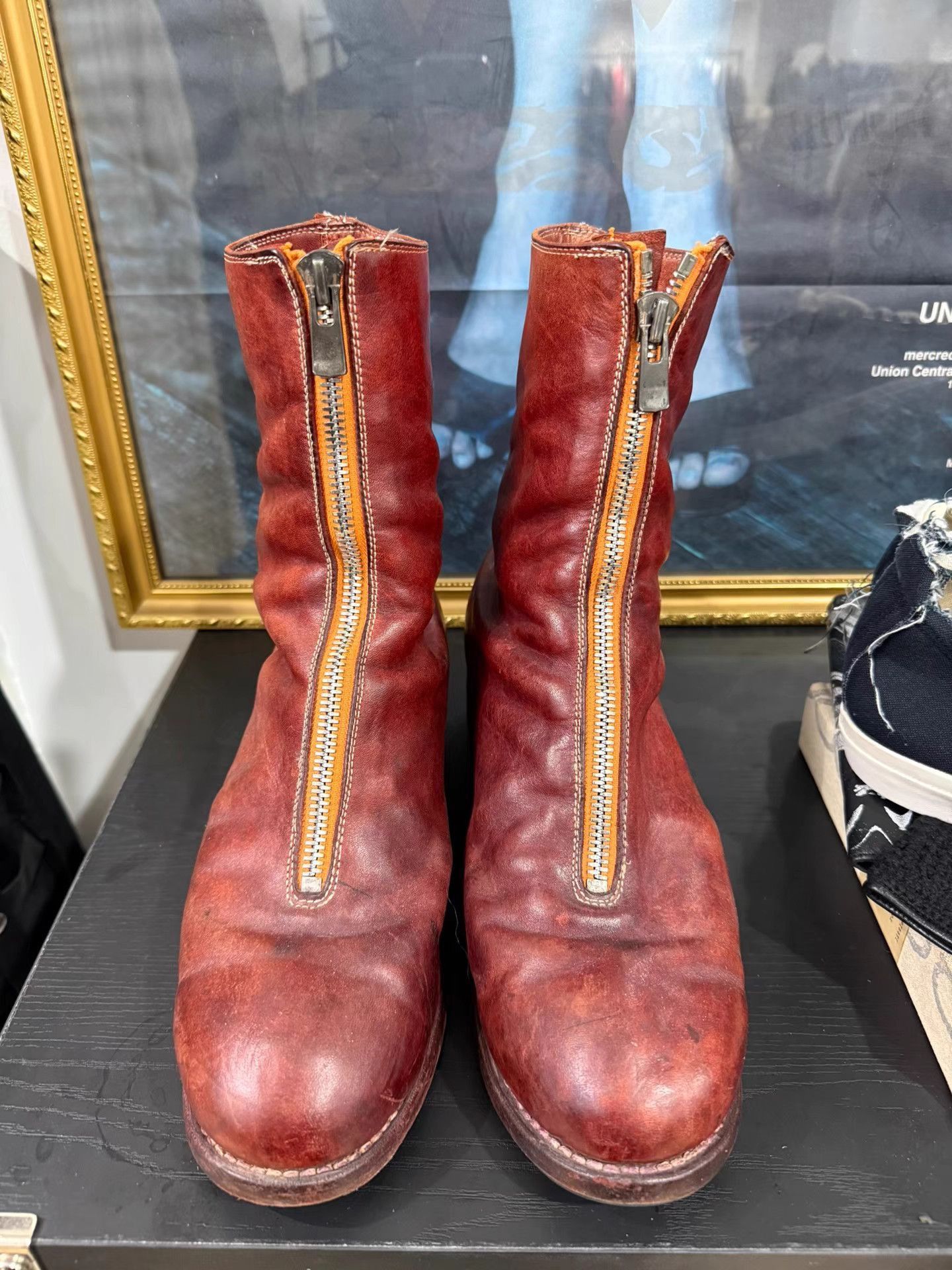 Guidi Red Leather Zip-Up Boots Size 9 Size US 9 / EU 42 - 2 Thumbnail