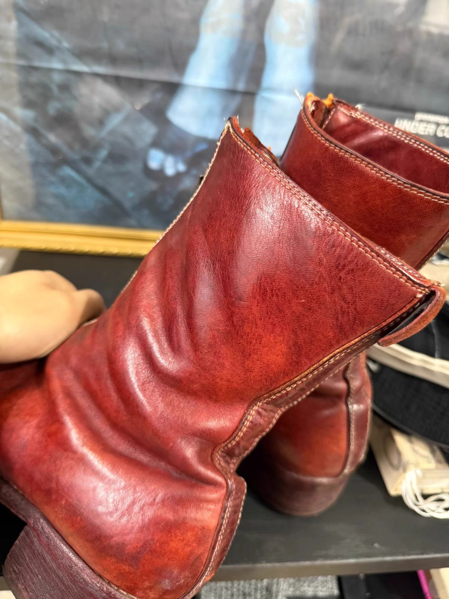 Guidi Red Leather Zip-Up Boots Size 9 Size US 9 / EU 42 - 6 Thumbnail