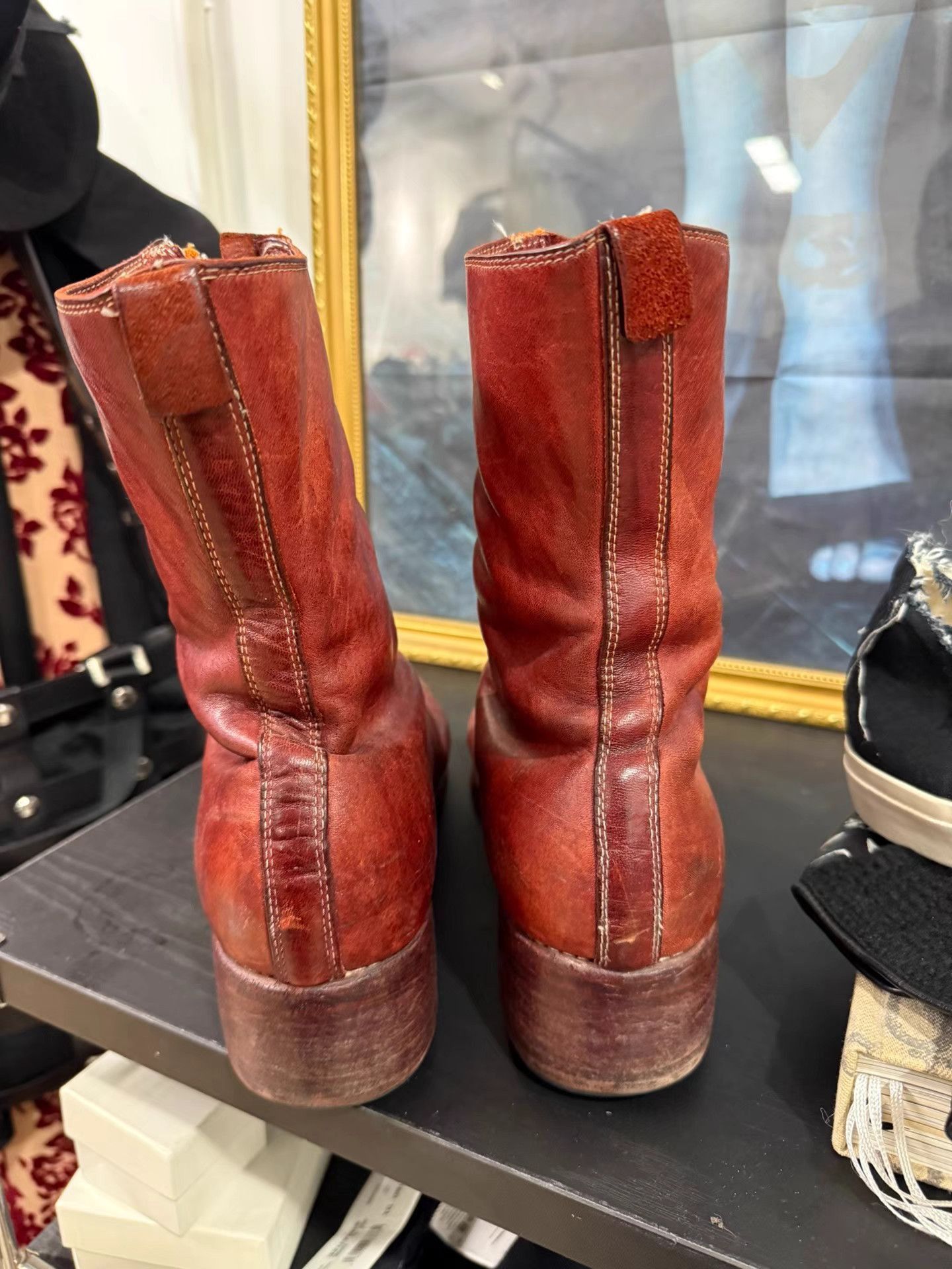 Guidi Red Leather Zip-Up Boots Size 9 Size US 9 / EU 42 - 5 Thumbnail