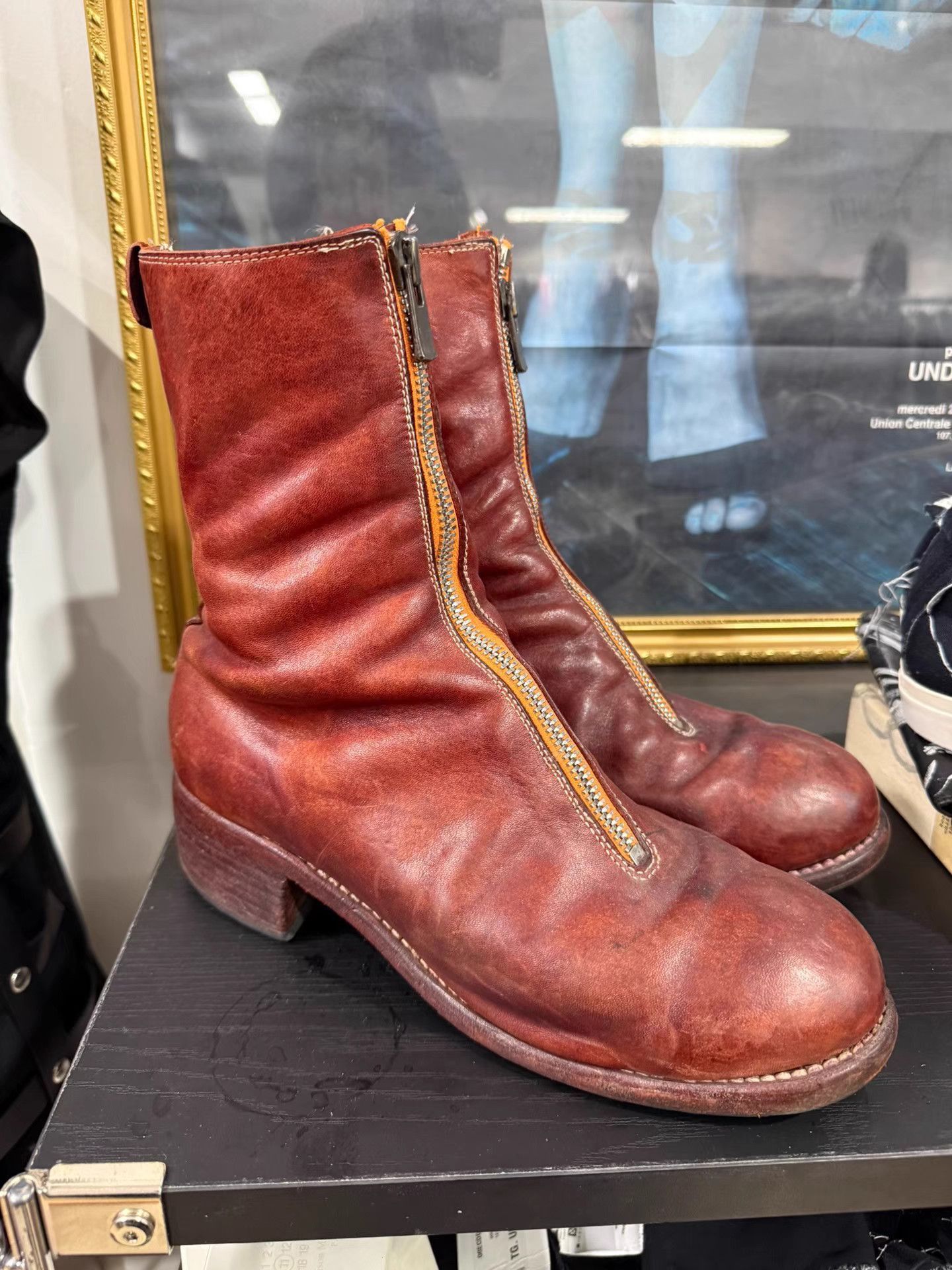 Guidi Red Leather Zip-Up Boots Size 9 Size US 9 / EU 42 - 3 Thumbnail