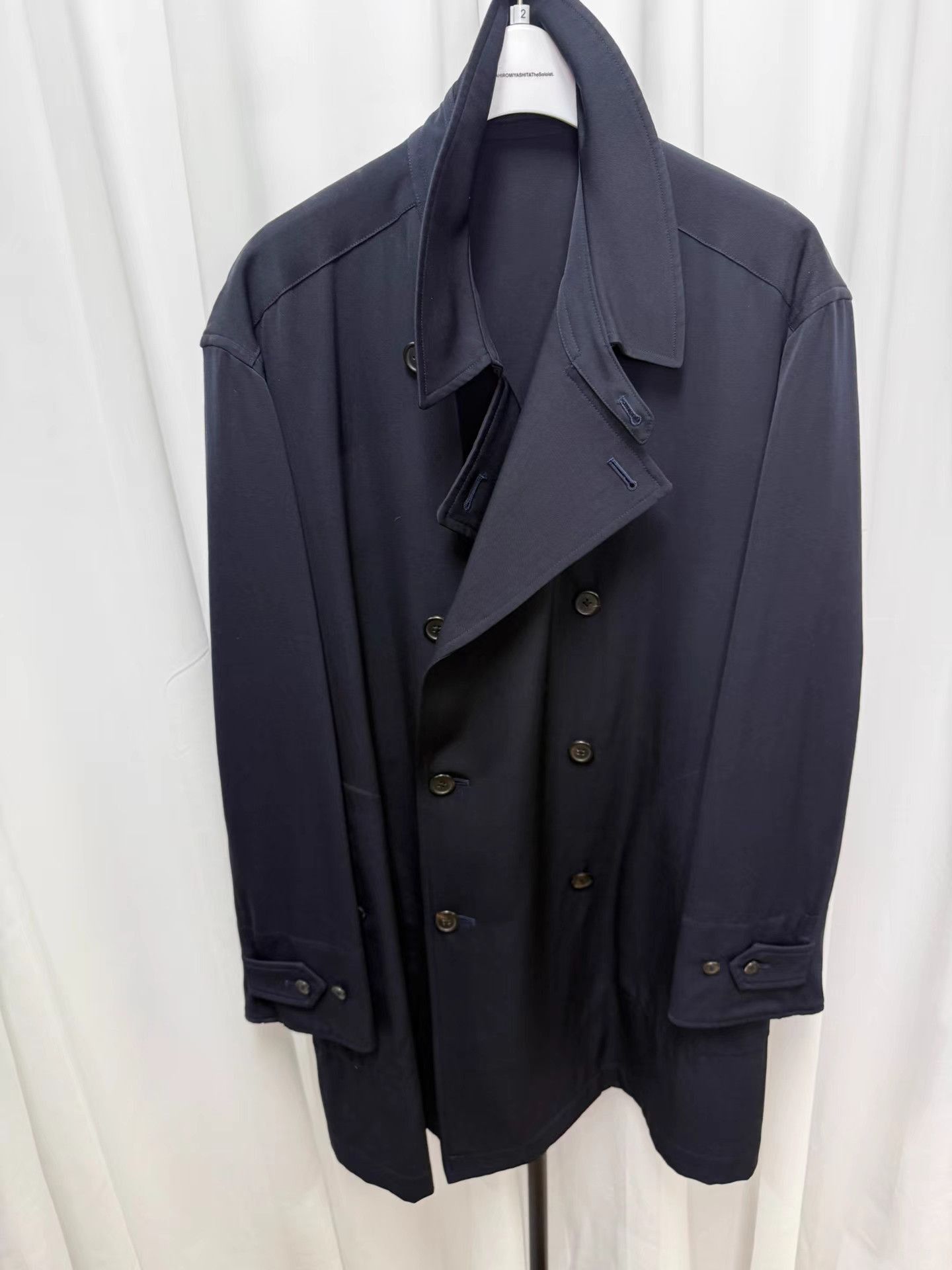 Yohji Yamamoto Black Double-Breasted Long Coat Size M Size US M / EU 48-50 / 2 - 7 Thumbnail