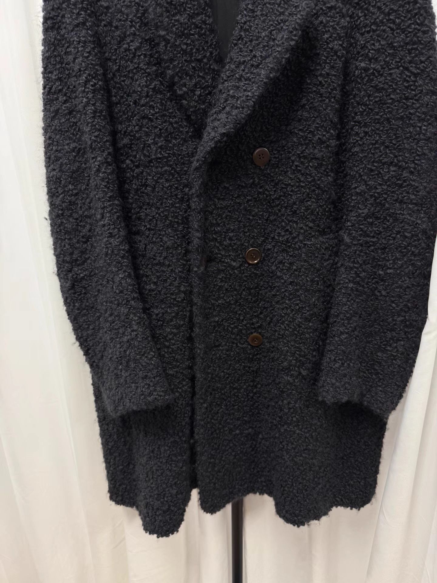 Undercover Black Textured Fuzzy Coat with Button Closure Size US M / EU 48-50 / 2 - 3 Thumbnail
