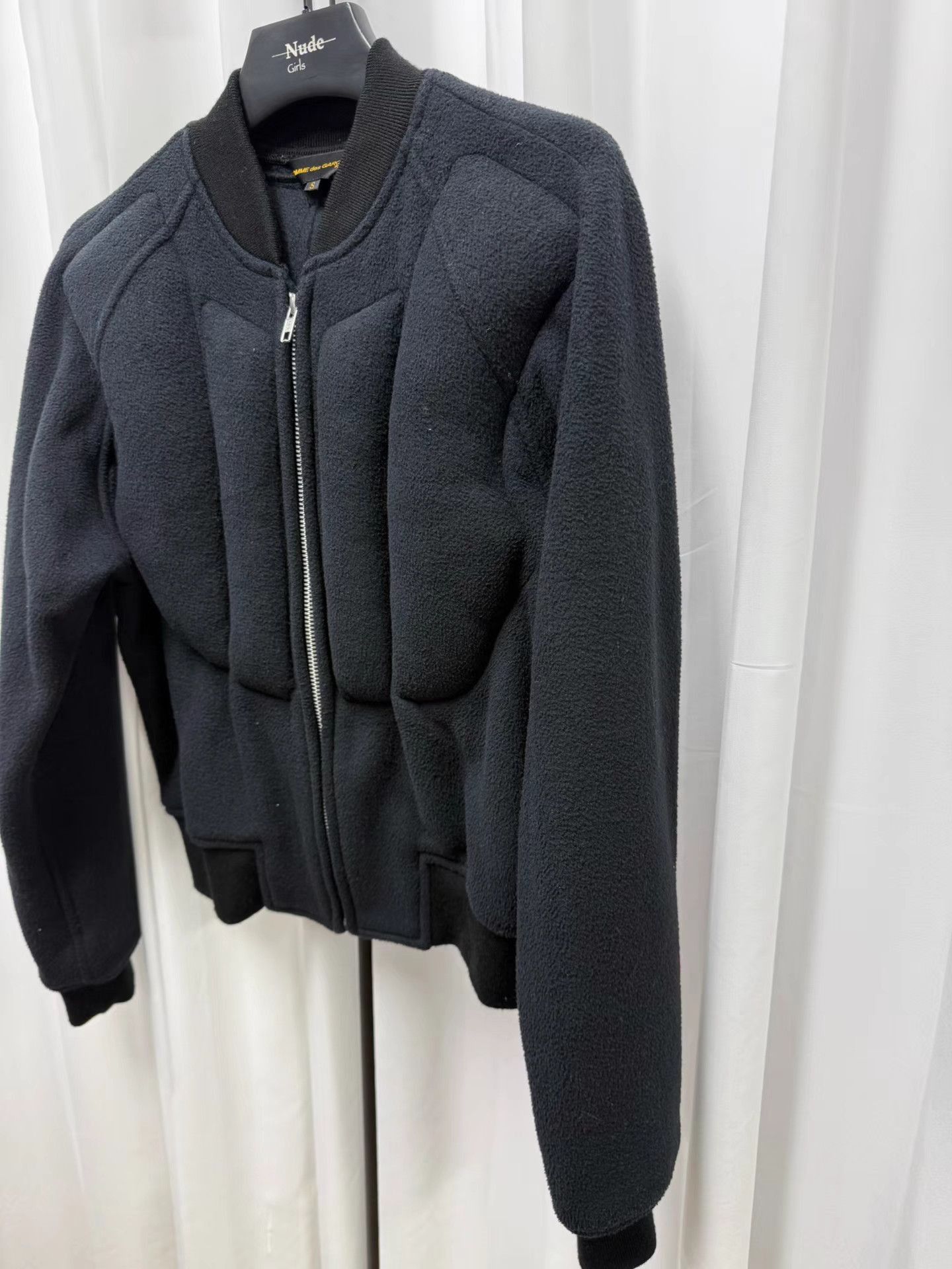 Comme des Garcons Black Bomber Jacket with Textured Design Size US S / EU 44-46 / 1 - 2 Thumbnail