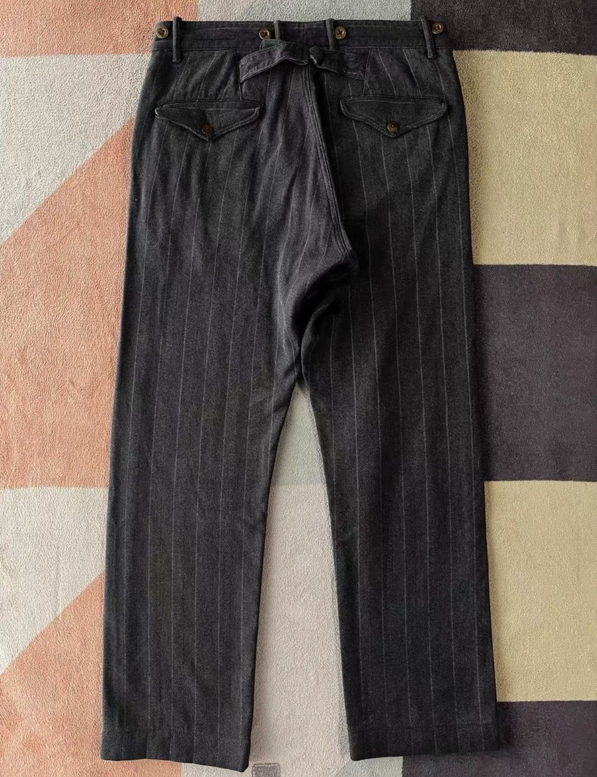 RRL Ralph Lauren Gray Pinstripe Casual Pants Size 34 Size US 34 / EU 50 - 2 Thumbnail