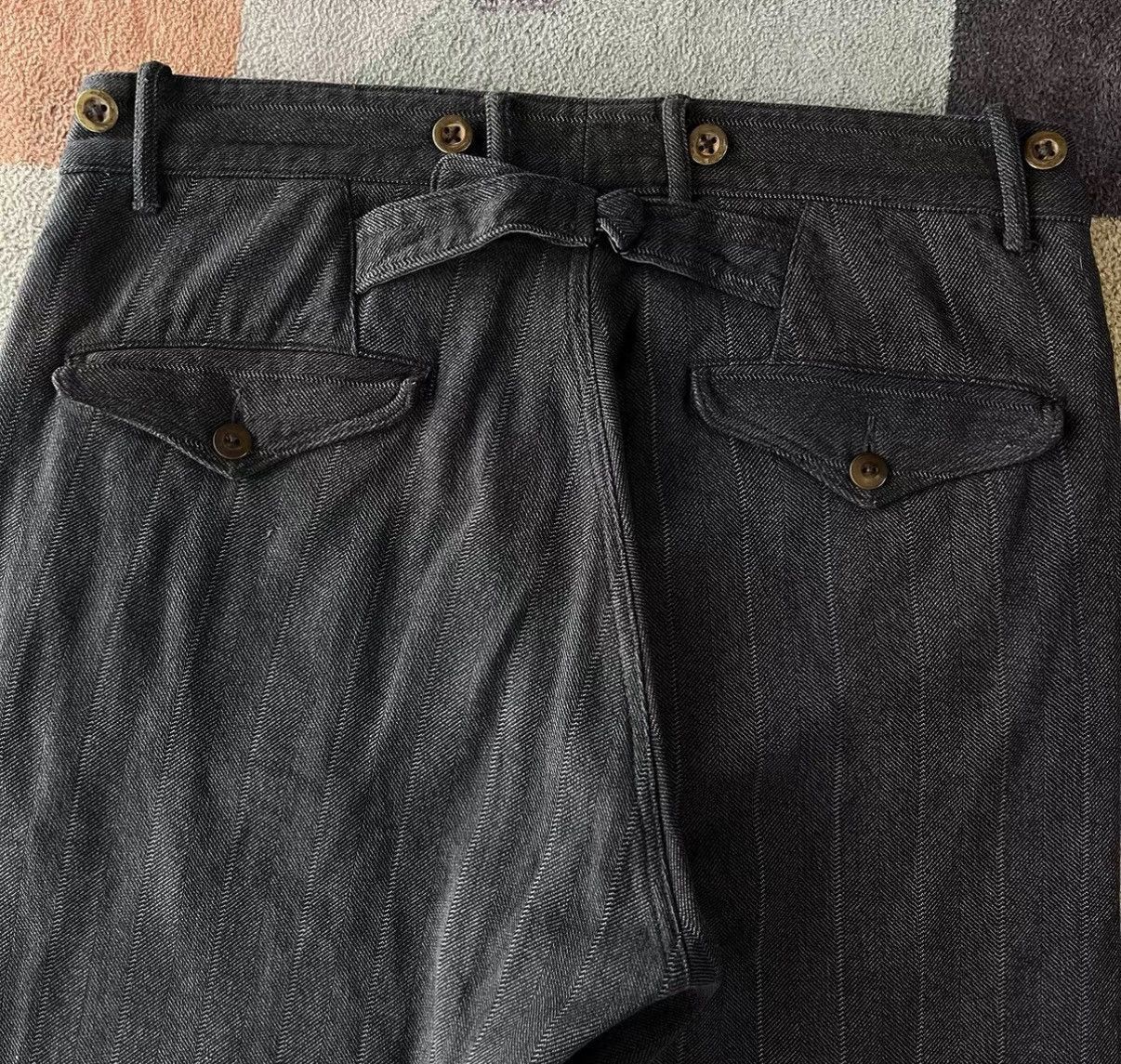 RRL Ralph Lauren Gray Pinstripe Casual Pants Size 34 Size US 34 / EU 50 - 6 Thumbnail