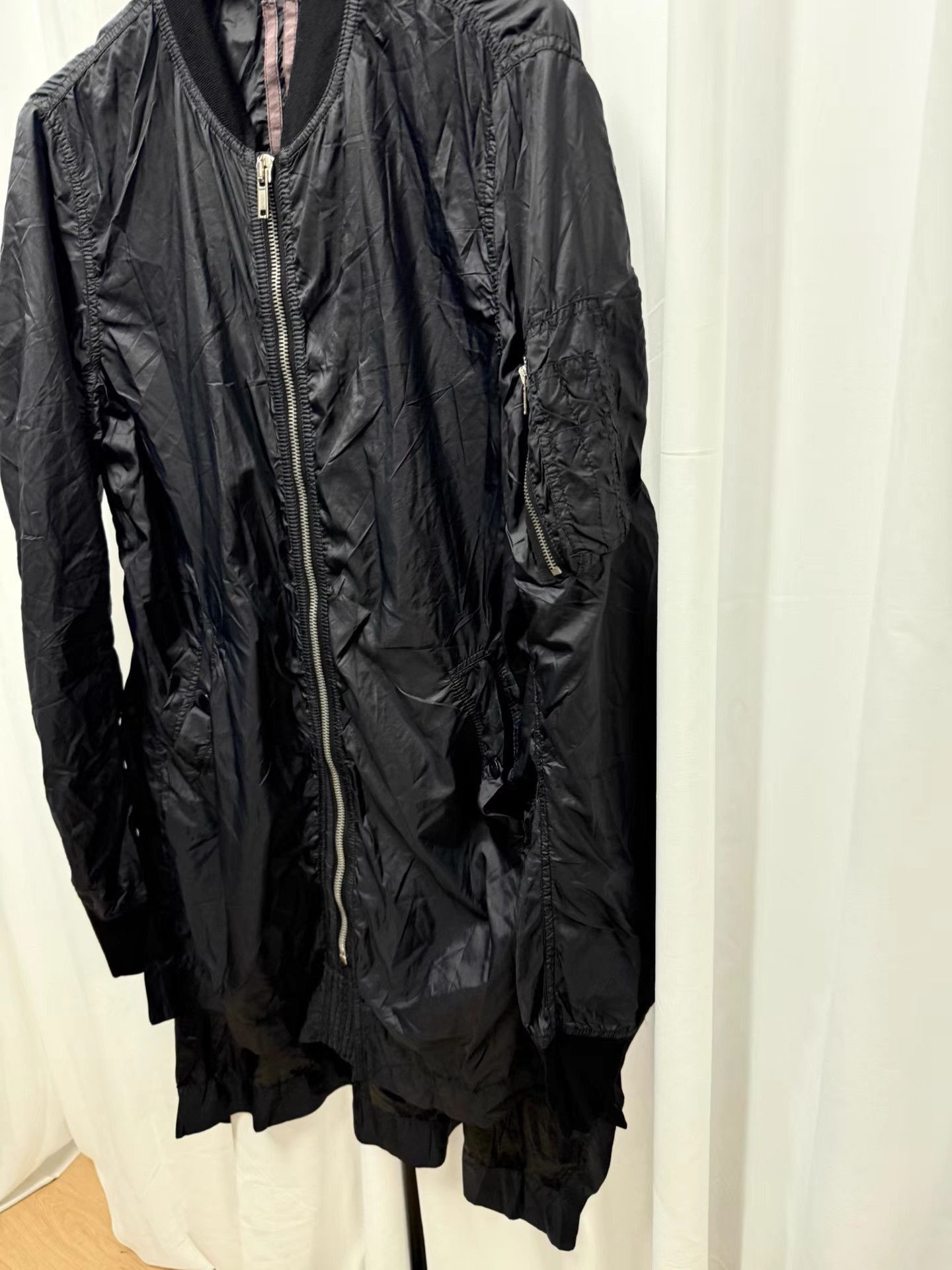 Rick Owens Black Bomber Jacket with Zip Front and Pockets Size US M / EU 48-50 / 2 - 3 Thumbnail