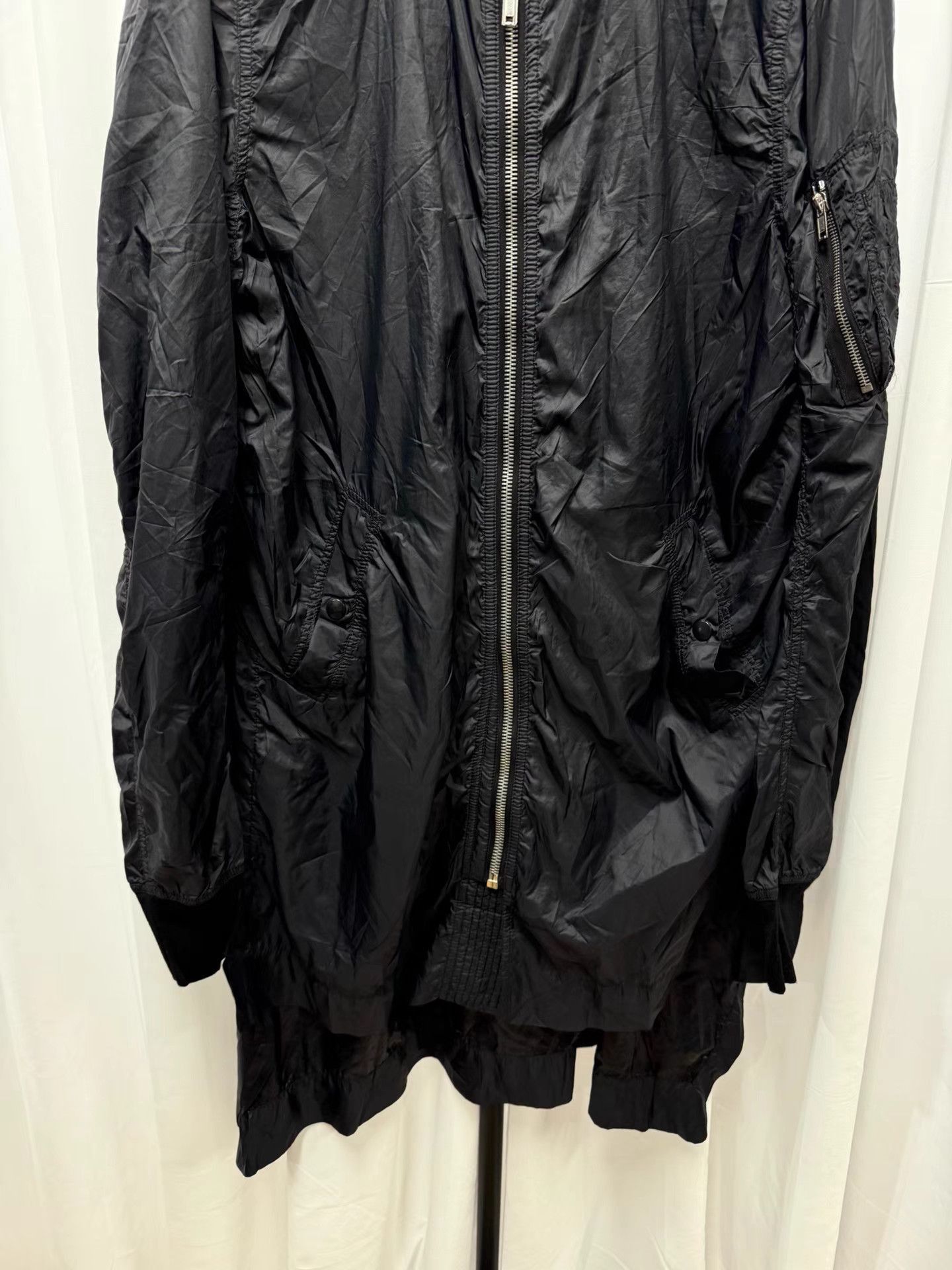 Rick Owens Black Bomber Jacket with Zip Front and Pockets Size US M / EU 48-50 / 2 - 2 Thumbnail