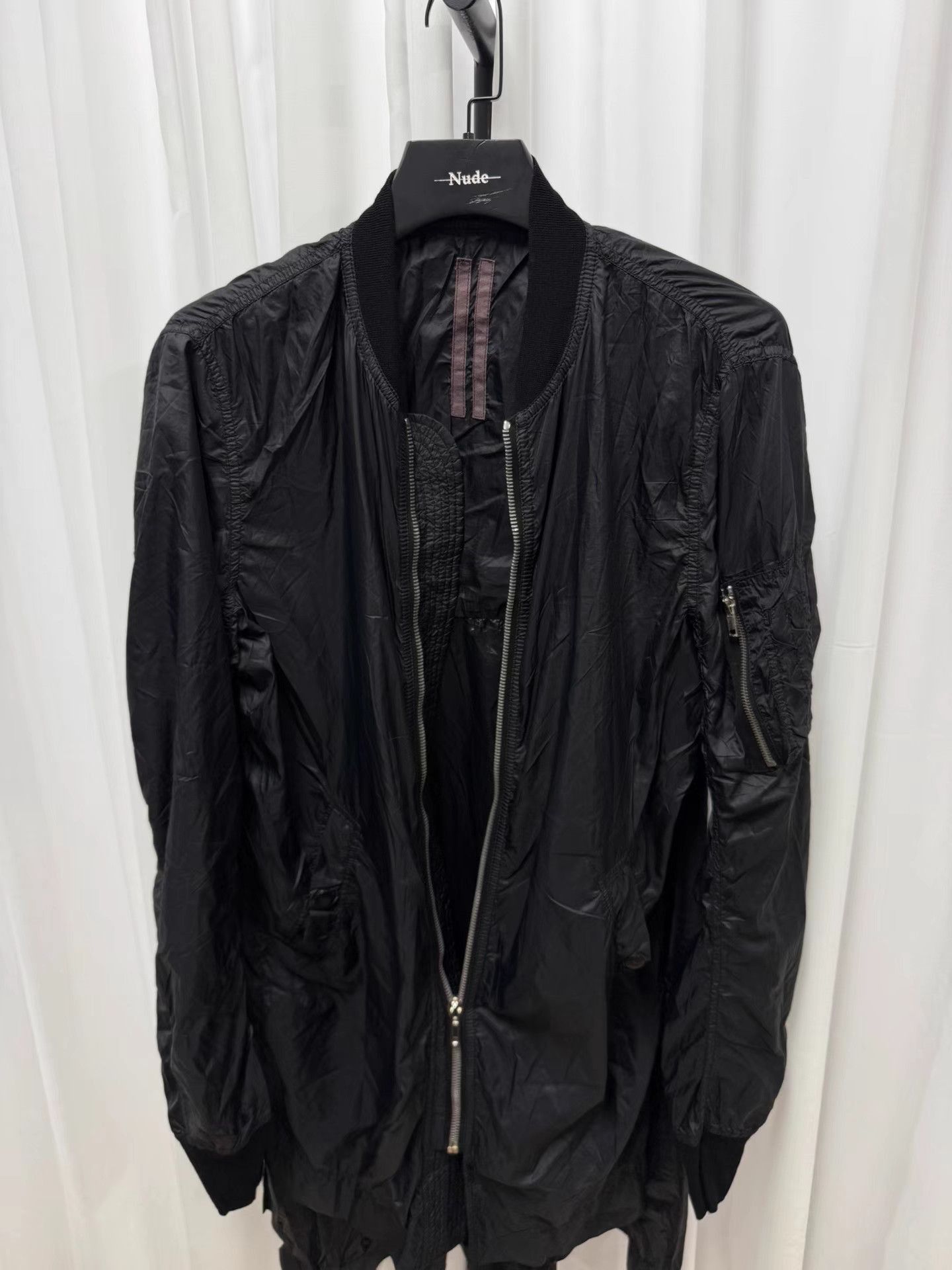 Rick Owens Black Bomber Jacket with Zip Front and Pockets Size US M / EU 48-50 / 2 - 8 Thumbnail