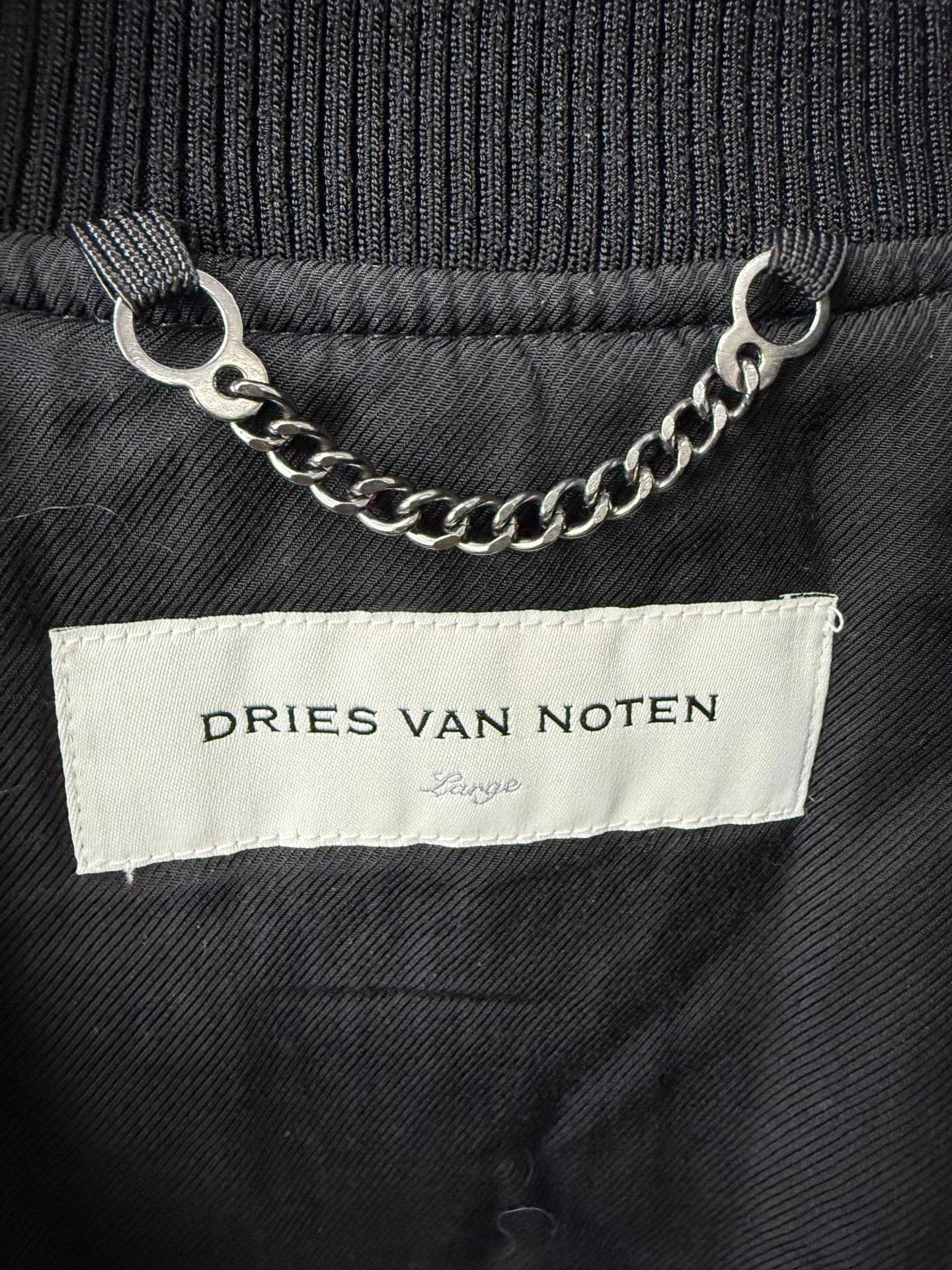 Dries Van Noten Black Bomber Jacket with Zipper Details Size US L / EU 52-54 / 3 - 6 Thumbnail