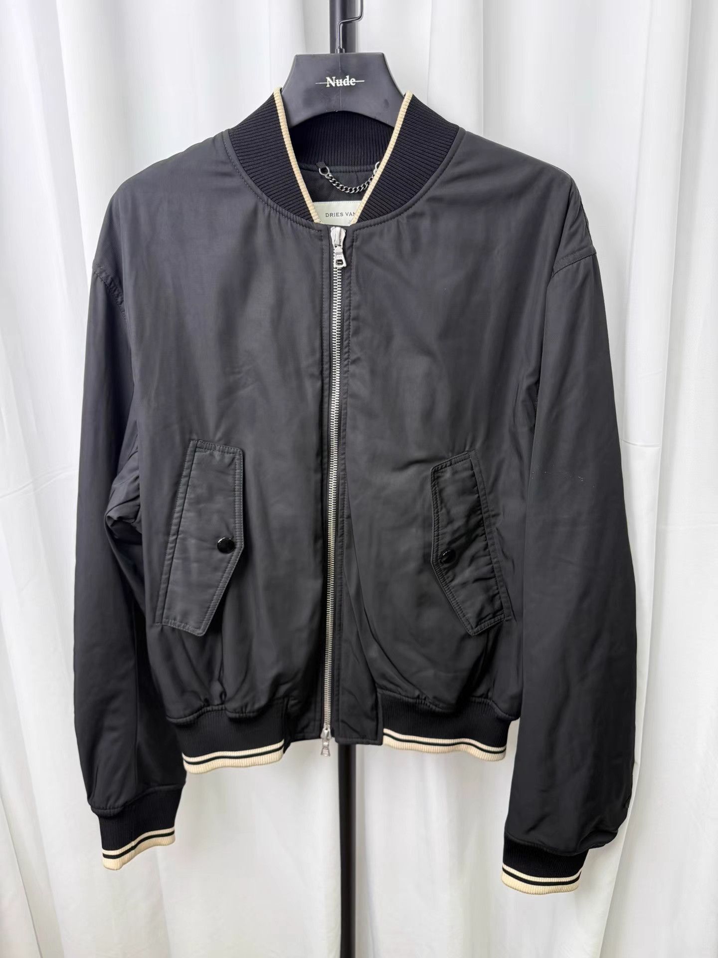 Dries Van Noten Black Bomber Jacket with Zipper Details Size US L / EU 52-54 / 3 - 2 Thumbnail
