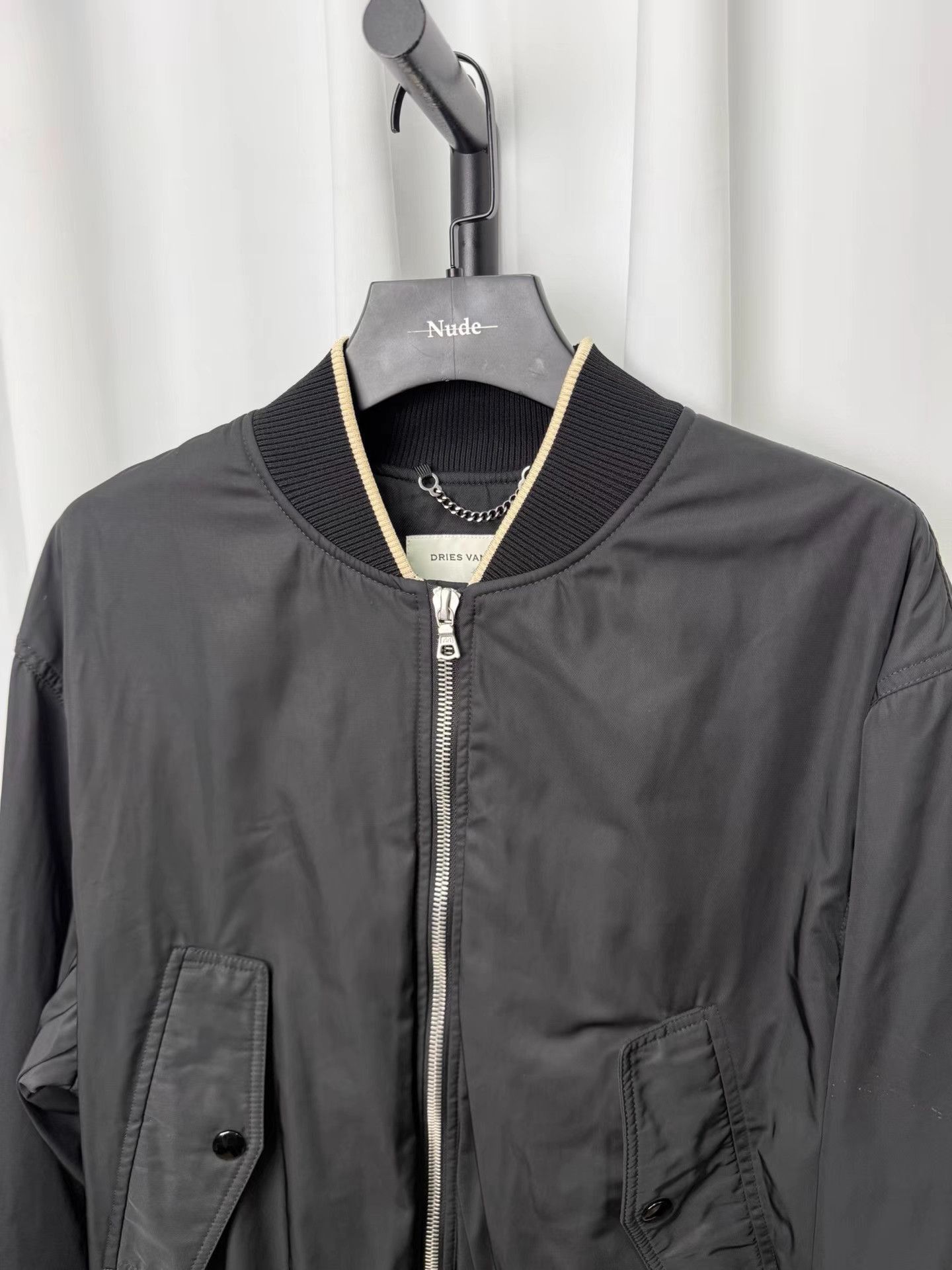 Dries Van Noten Black Bomber Jacket with Zipper Details Size US L / EU 52-54 / 3 - 4 Thumbnail
