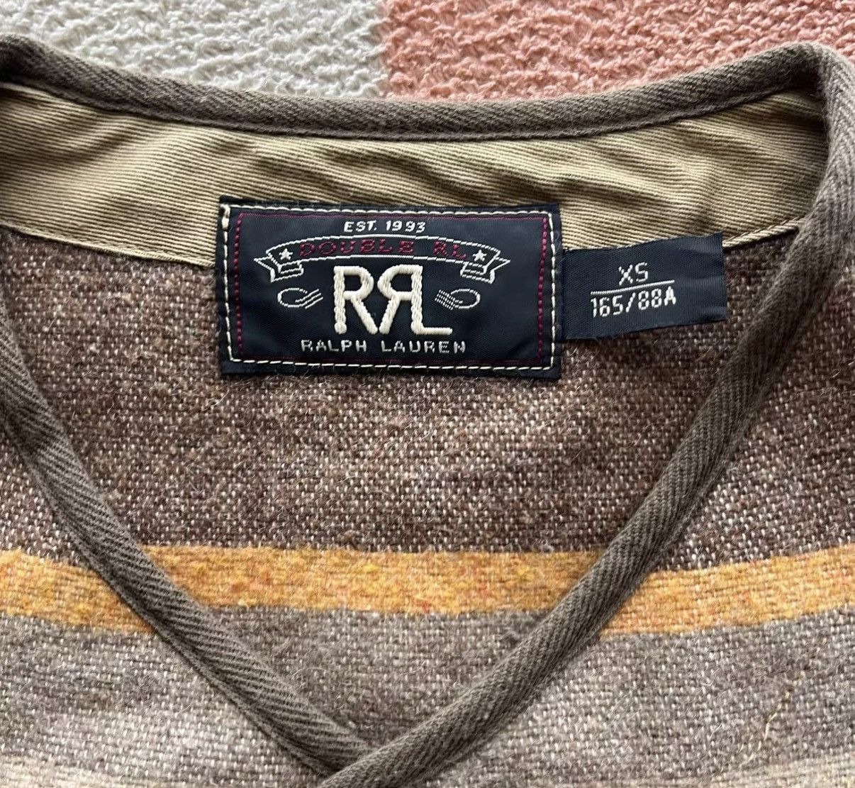 RRL Ralph Lauren Beige Striped Button-Front Vest XS Size US XS / EU 42 / 0 - 5 Thumbnail