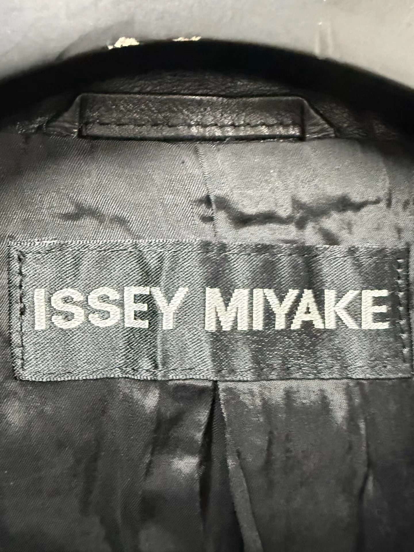 Issey Miyake Black Leather Button-Front Jacket Size US L / EU 52-54 / 3 - 6 Thumbnail