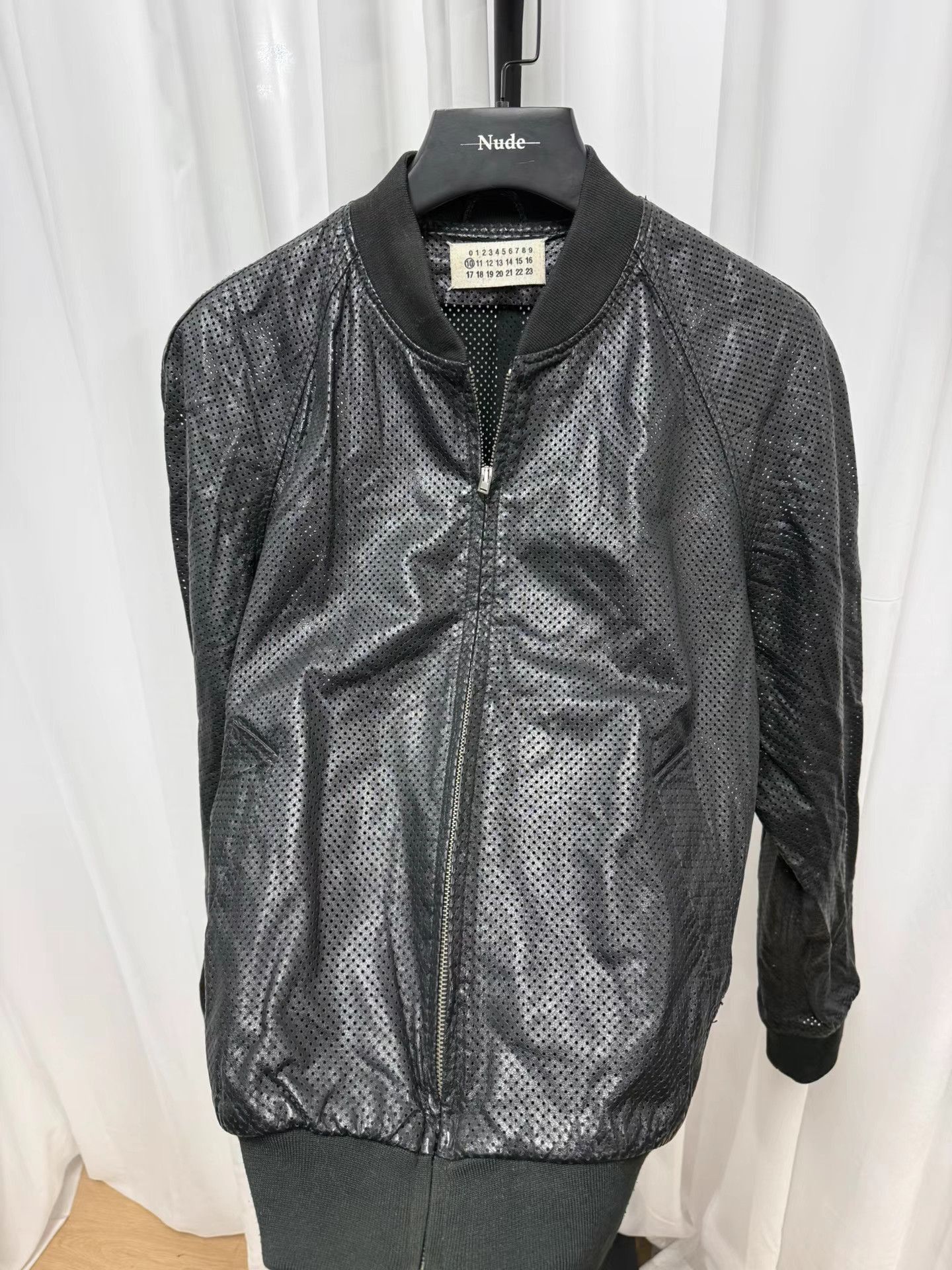 Maison Margiela Black Perforated Bomber Jacket Size M Size US M / EU 48-50 / 2 - 7 Thumbnail