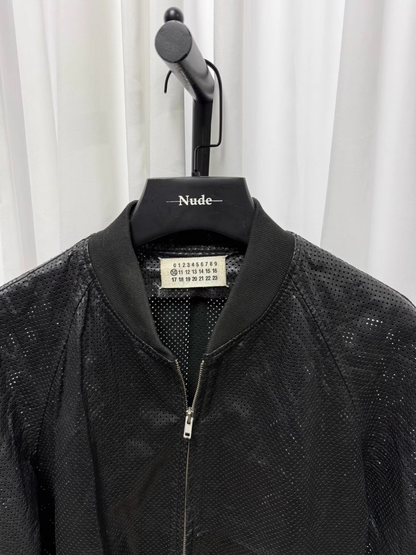 Maison Margiela Black Perforated Bomber Jacket Size M Size US M / EU 48-50 / 2 - 3 Thumbnail