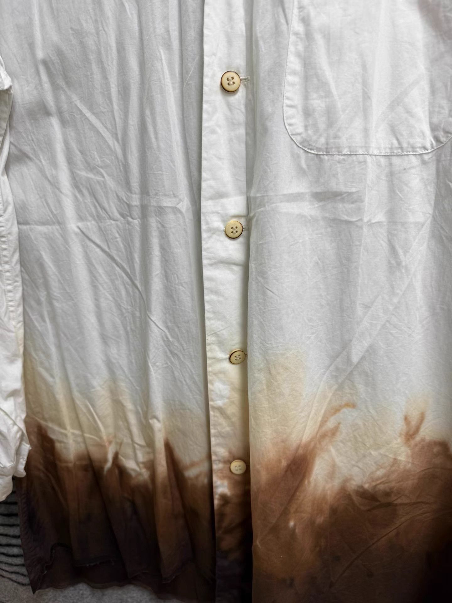 Issey Miyake White Gradient Long Sleeve Button-Up Shirt XL Size US XL / EU 56 / 4 - 7 Thumbnail