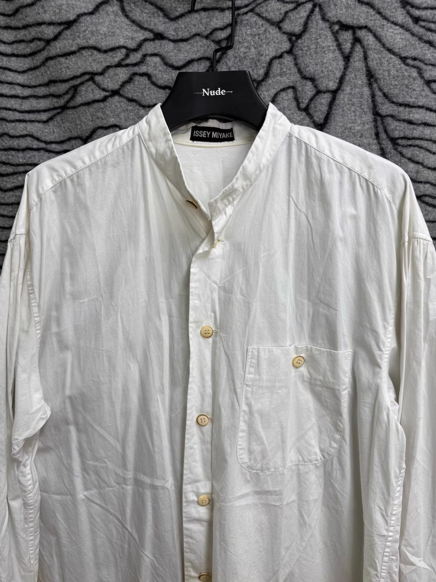 Issey Miyake White Gradient Long Sleeve Button-Up Shirt XL Size US XL / EU 56 / 4 - 2 Thumbnail
