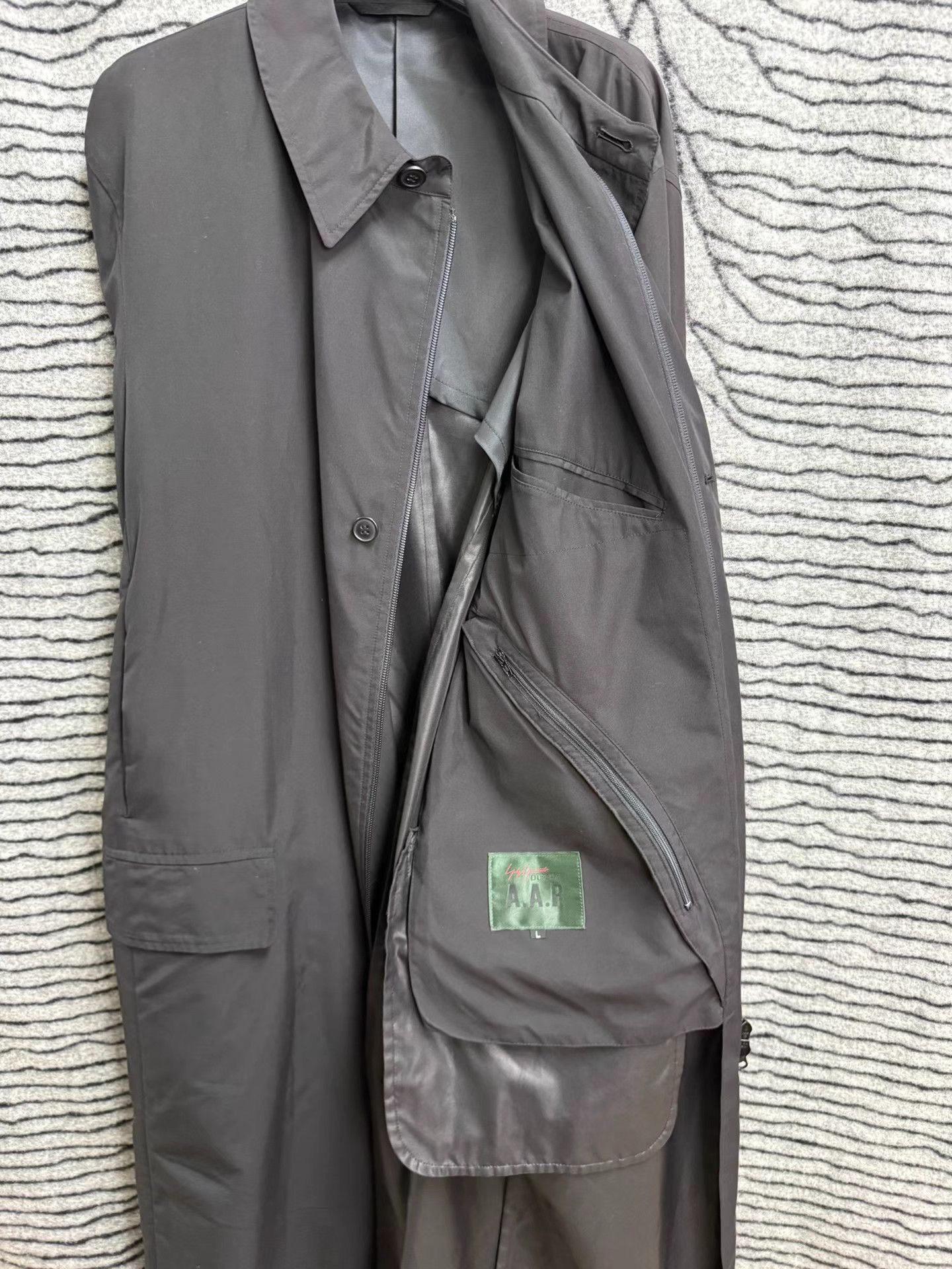 Yohji Yamamoto Black Long-Sleeve Trench Coat Size L Size US L / EU 52-54 / 3 - 5 Thumbnail