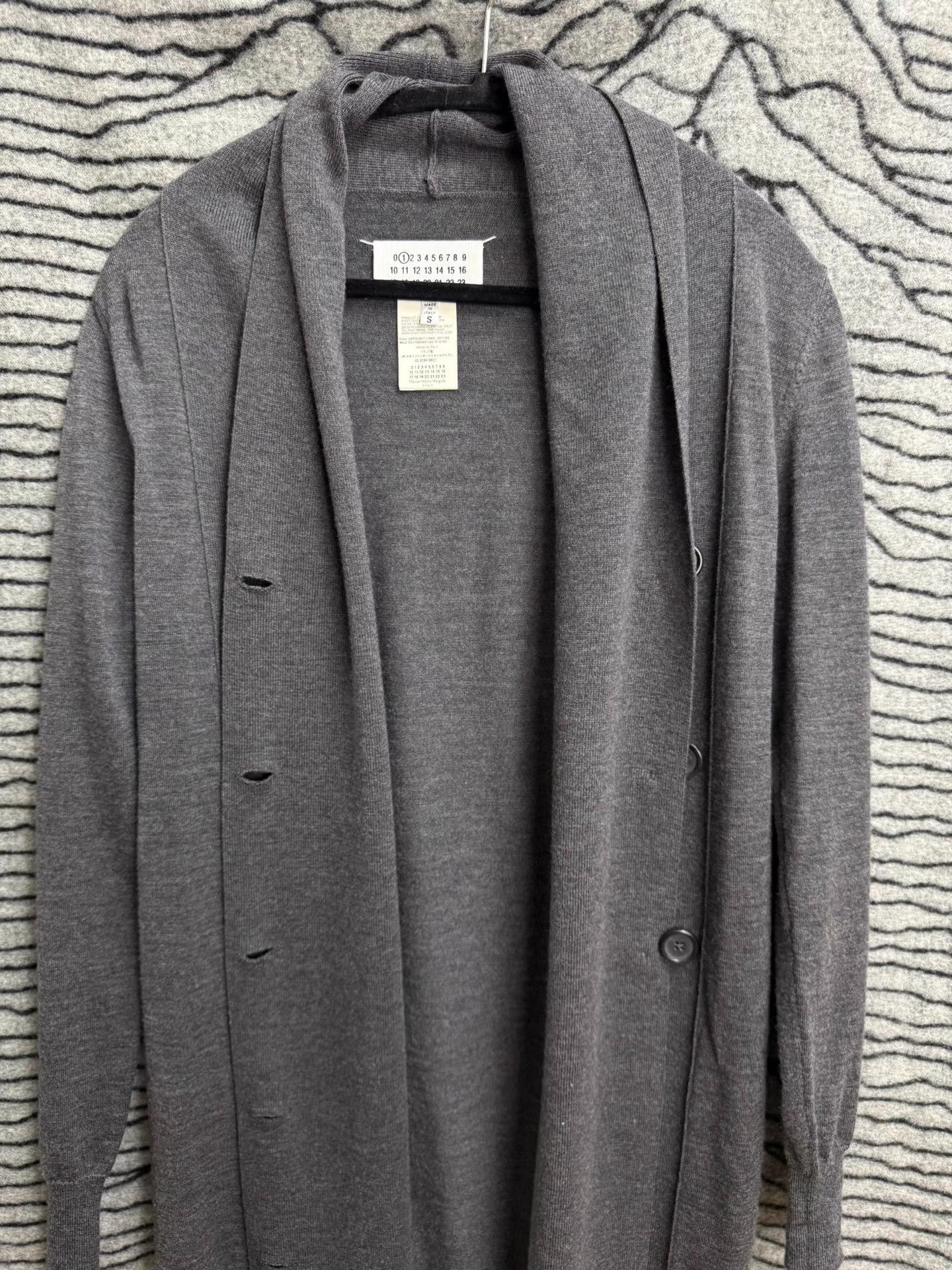 Maison Margiela Gray Longline Open-Front Knit Cardigan Size US S / EU 44-46 / 1 - 2 Thumbnail