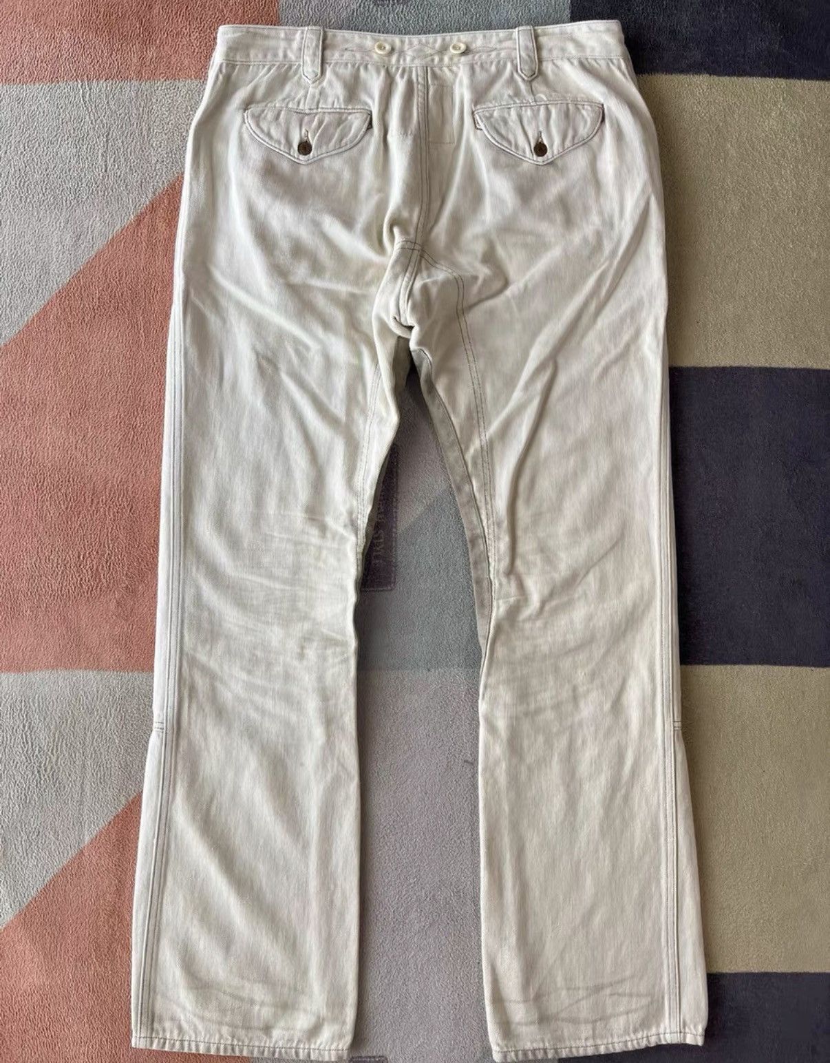 Ralph Lauren White Denim Pants with Contrast Panels Size 32 Size US 32 / EU 48 - 2 Thumbnail