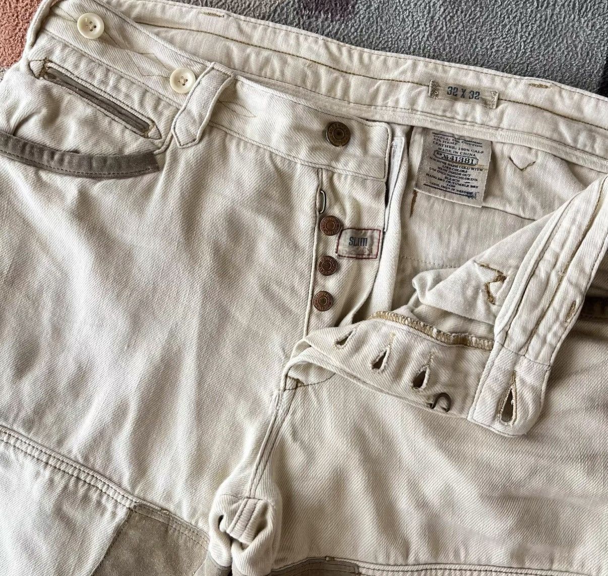Ralph Lauren White Denim Pants with Contrast Panels Size 32 Size US 32 / EU 48 - 3 Thumbnail