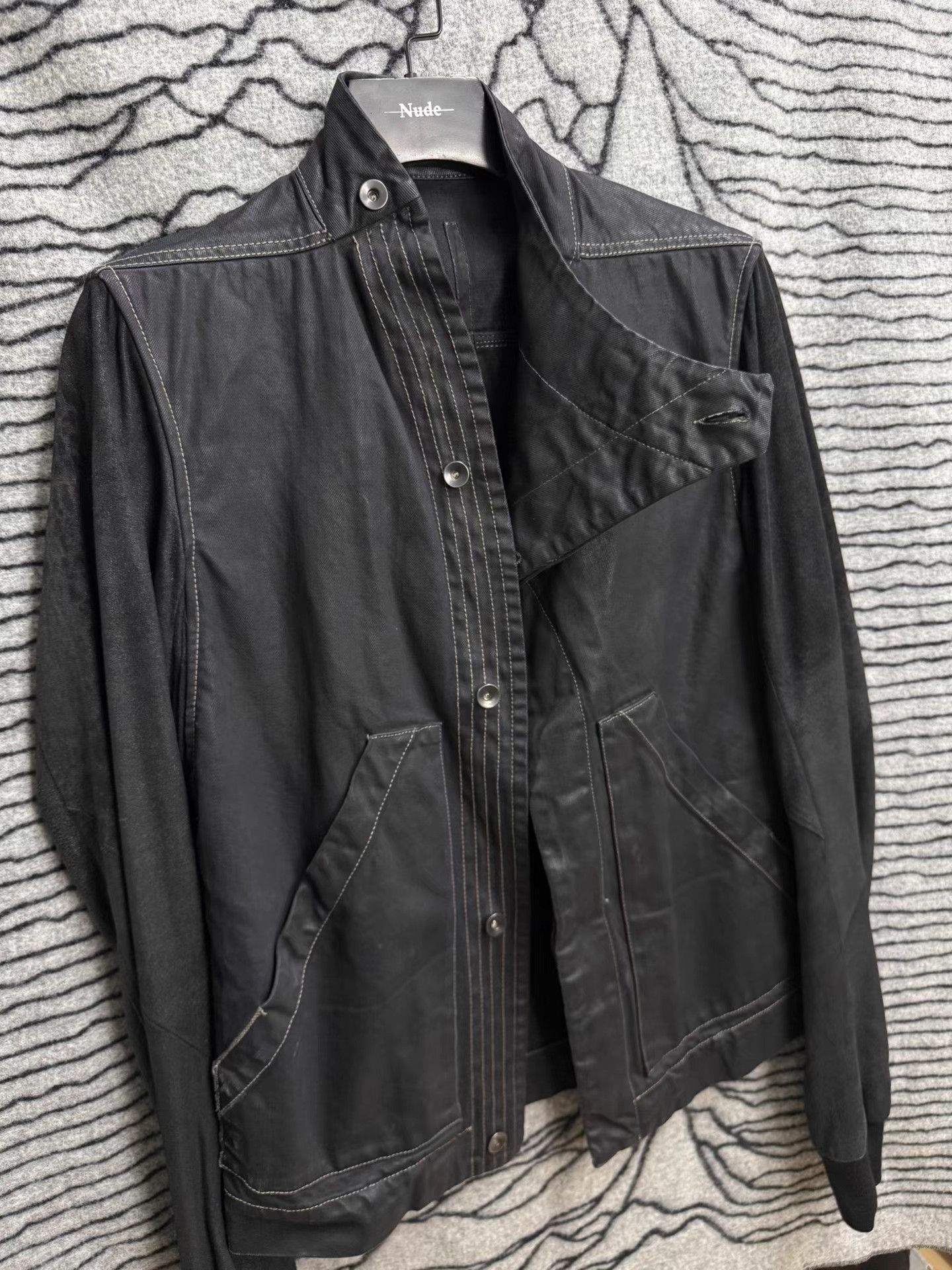 Rick Owens Black Leather Jacket with Asymmetric Zip - Size M Size US M / EU 48-50 / 2 - 7 Thumbnail