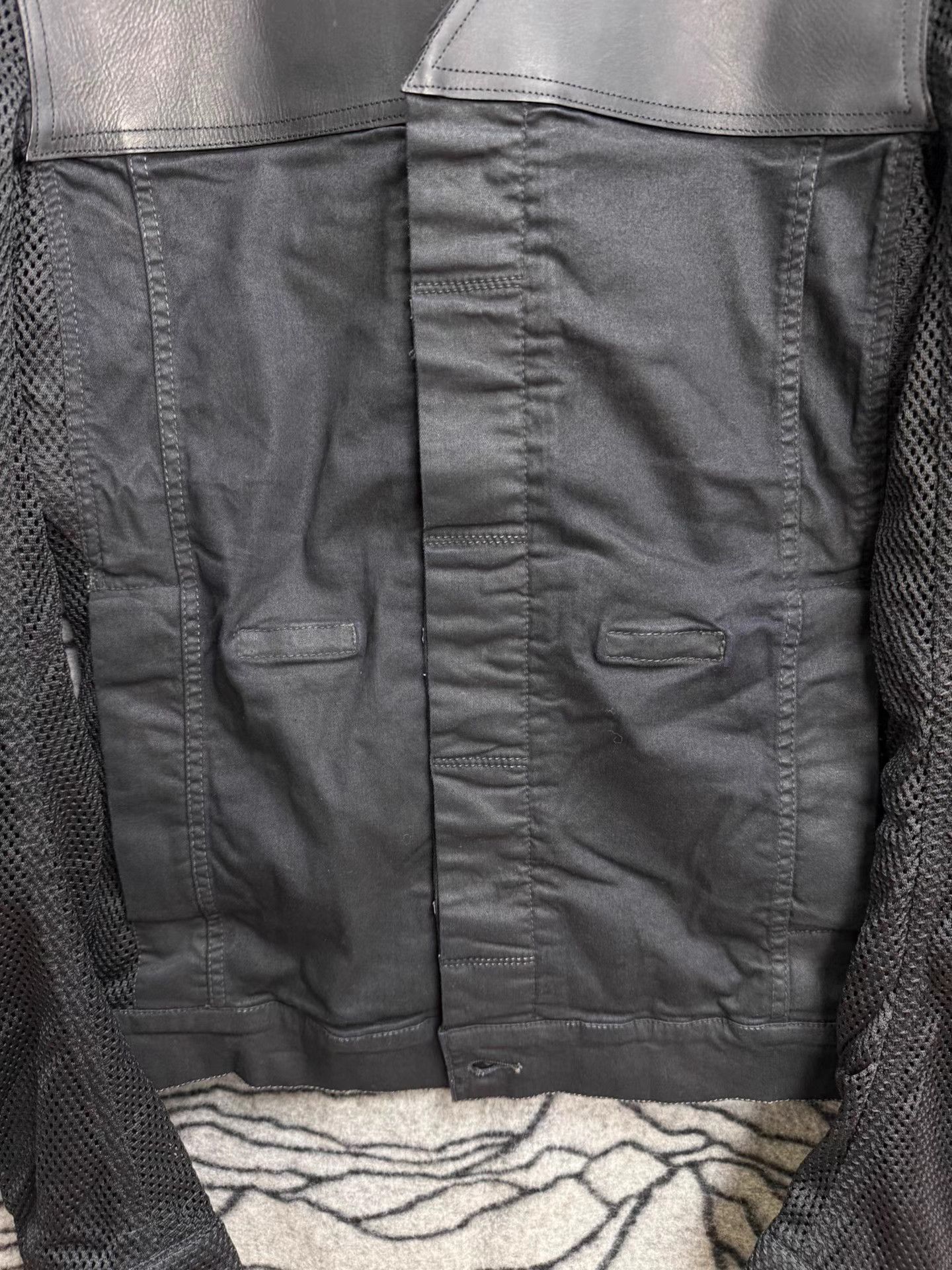 Rick Owens Black Mesh Panel Leather Accent Jacket Size M Size US M / EU 48-50 / 2 - 5 Thumbnail