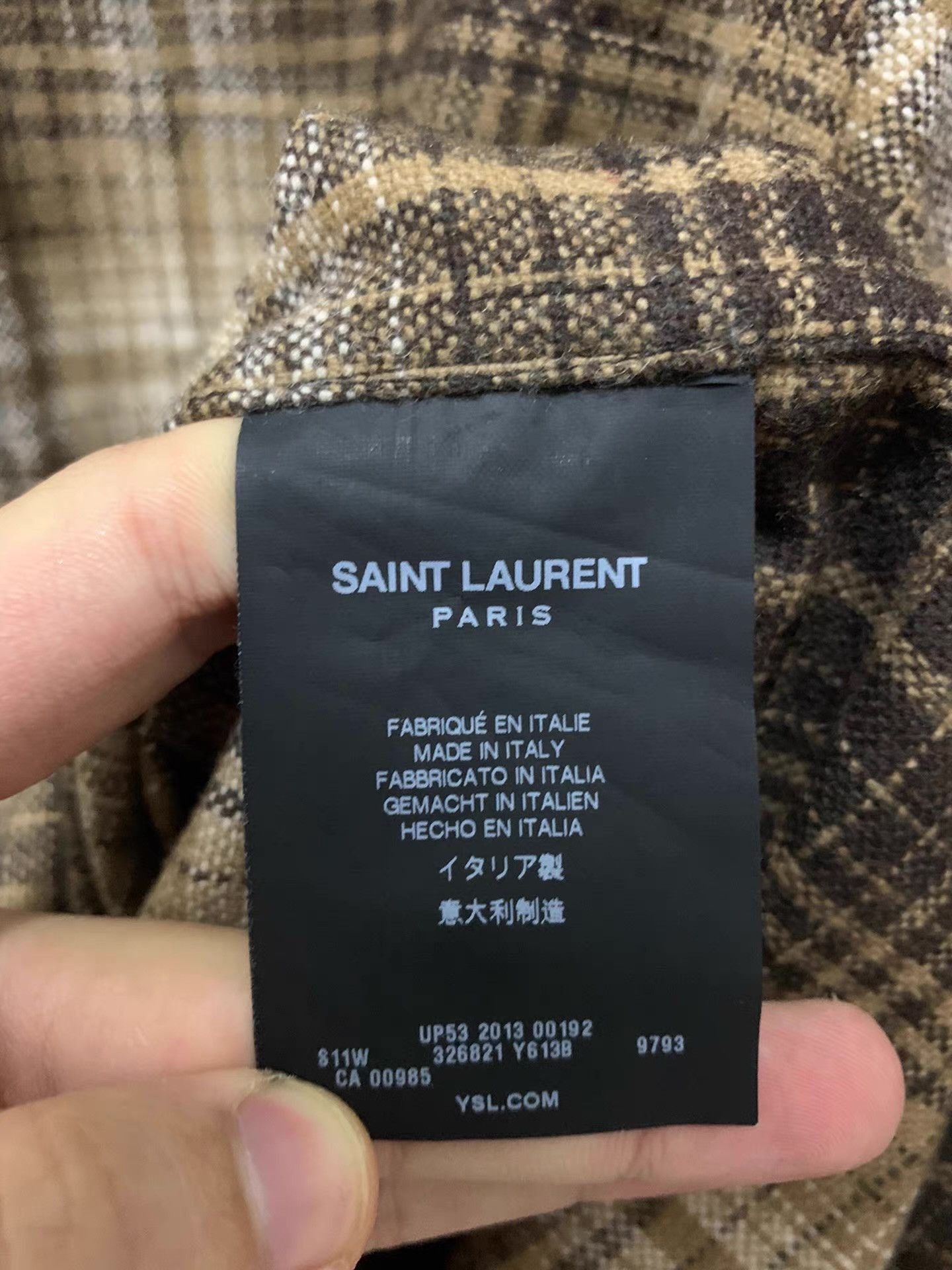 Saint Laurent Paris Plaid Long-Sleeve Button-Up Shirt Size US XL / EU 56 / 4 - 6 Thumbnail