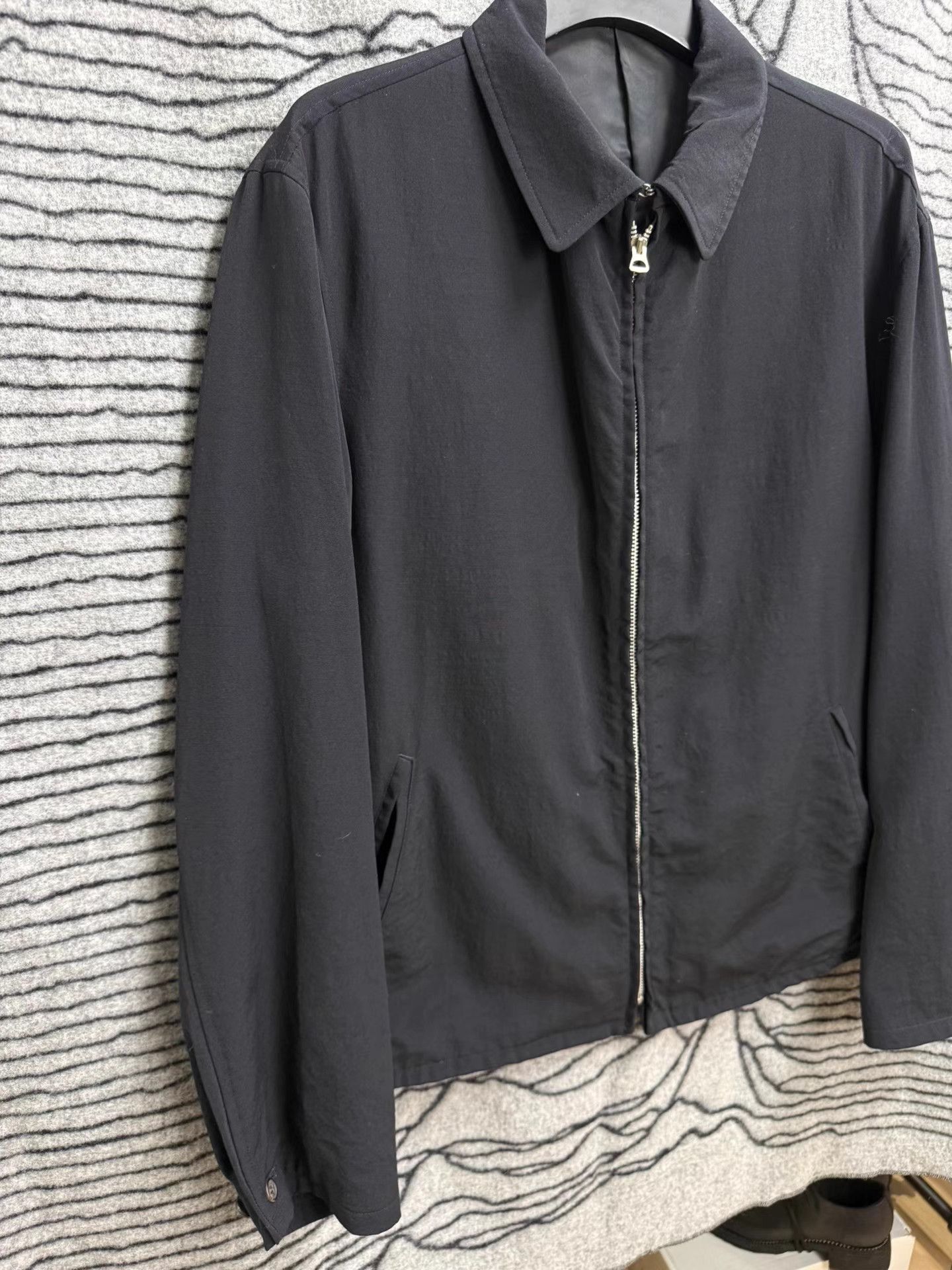Yohji Yamamoto Black Zip-Front Collared Jacket Size L Size US L / EU 52-54 / 3 - 2 Thumbnail