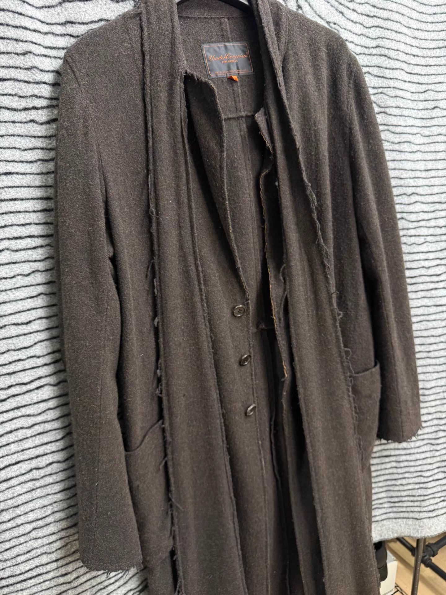 Undercover Brown Longline Coat with Button Front - Size L Size US L / EU 52-54 / 3 - 8 Thumbnail