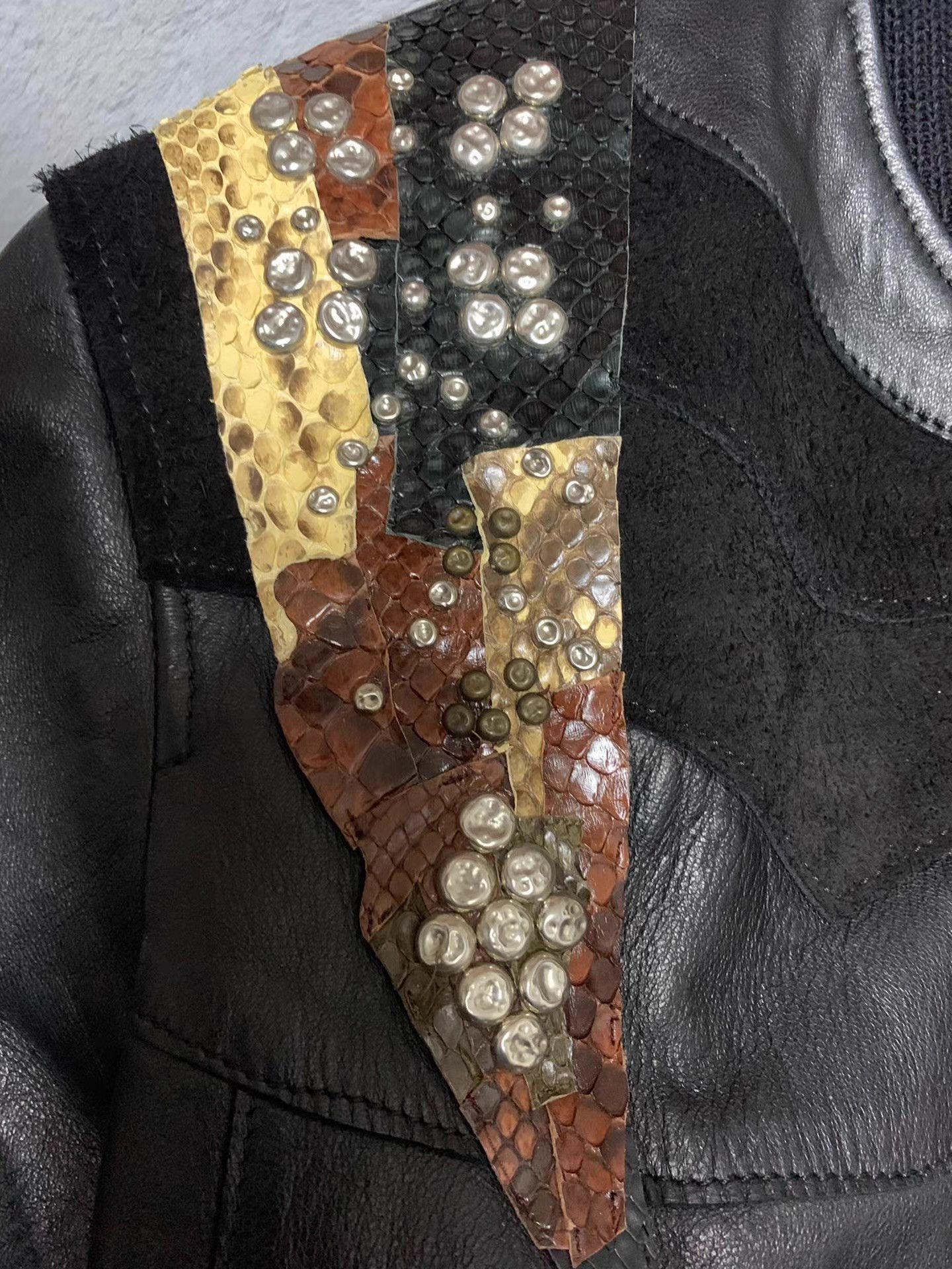Saint Laurent Paris Multi Textured Leather Bomber Jacket Size US L / EU 52-54 / 3 - 5 Thumbnail
