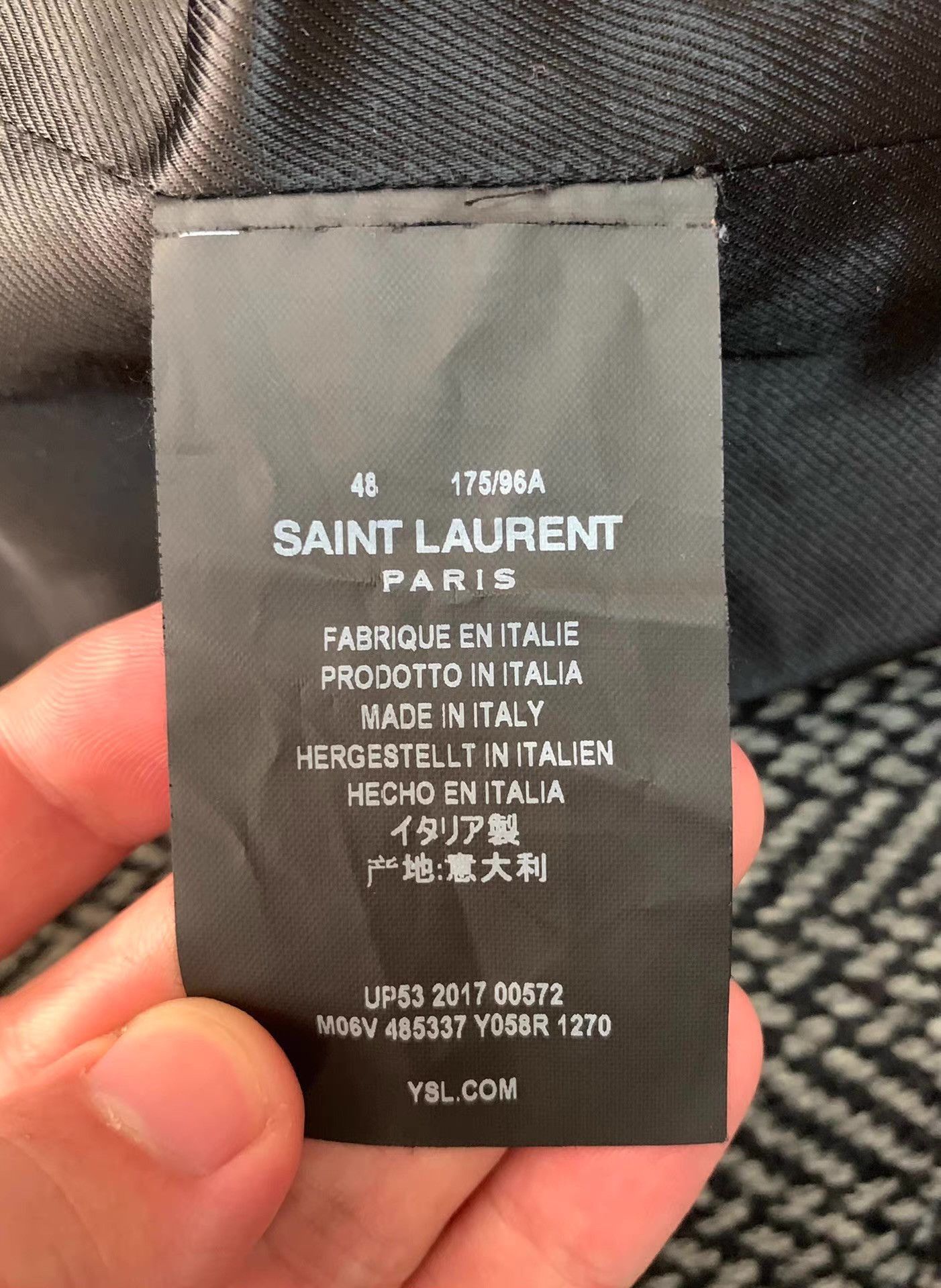 Saint Laurent Paris Gray Herringbone Long Coat Size L Size US L / EU 52-54 / 3 - 5 Thumbnail