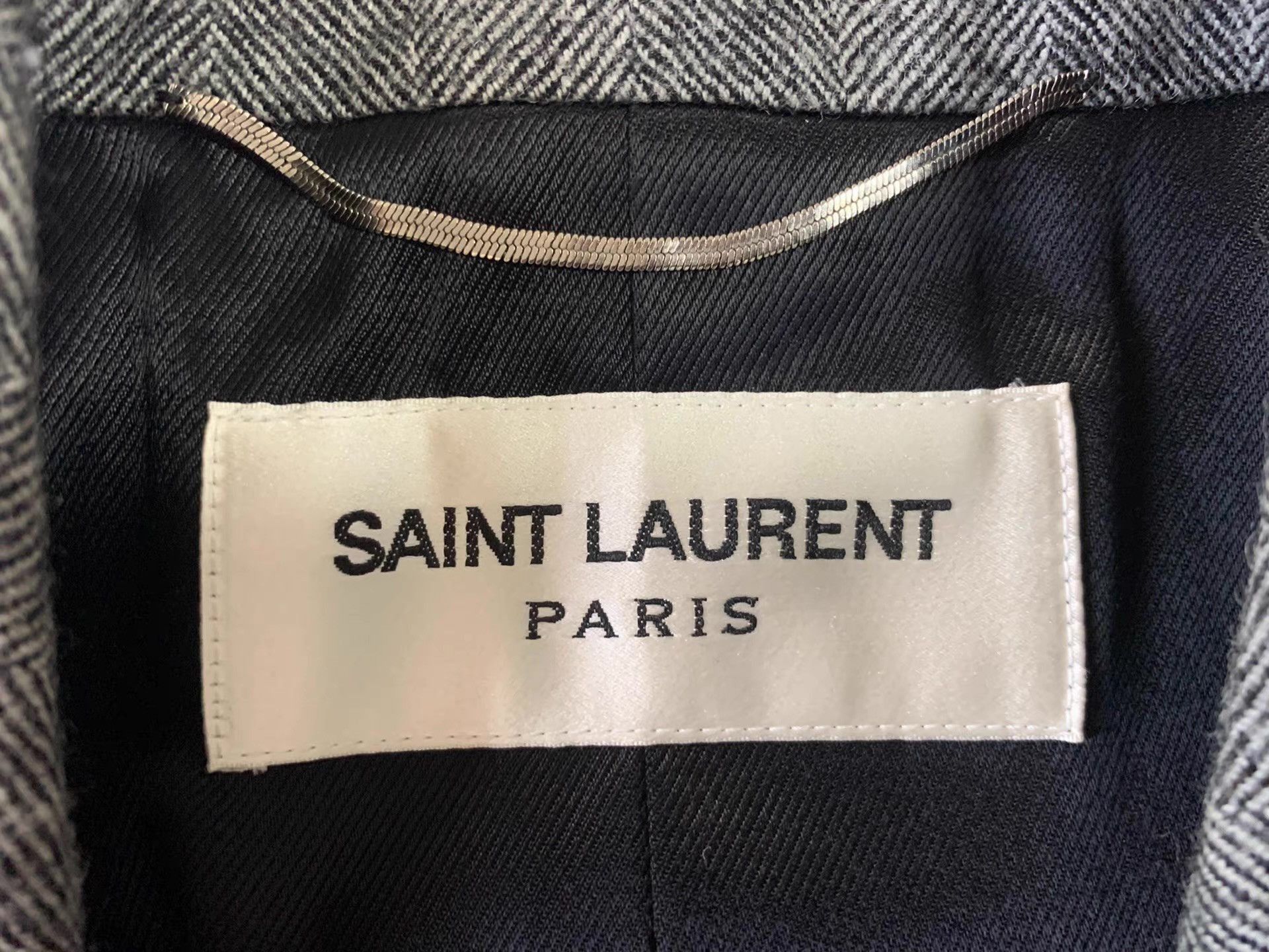 Saint Laurent Paris Gray Long Wool Blend Coat - Size L Size US L / EU 52-54 / 3 - 4 Thumbnail