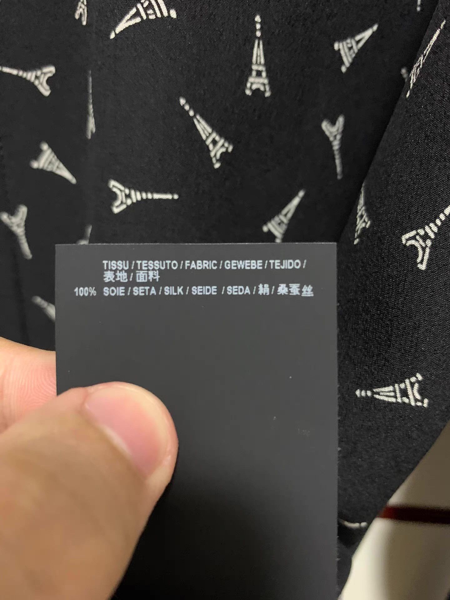Saint Laurent Paris Black Eiffel Tower Print Long Sleeve Button-Up Size US XXL / EU 58 / 5 - 5 Thumbnail