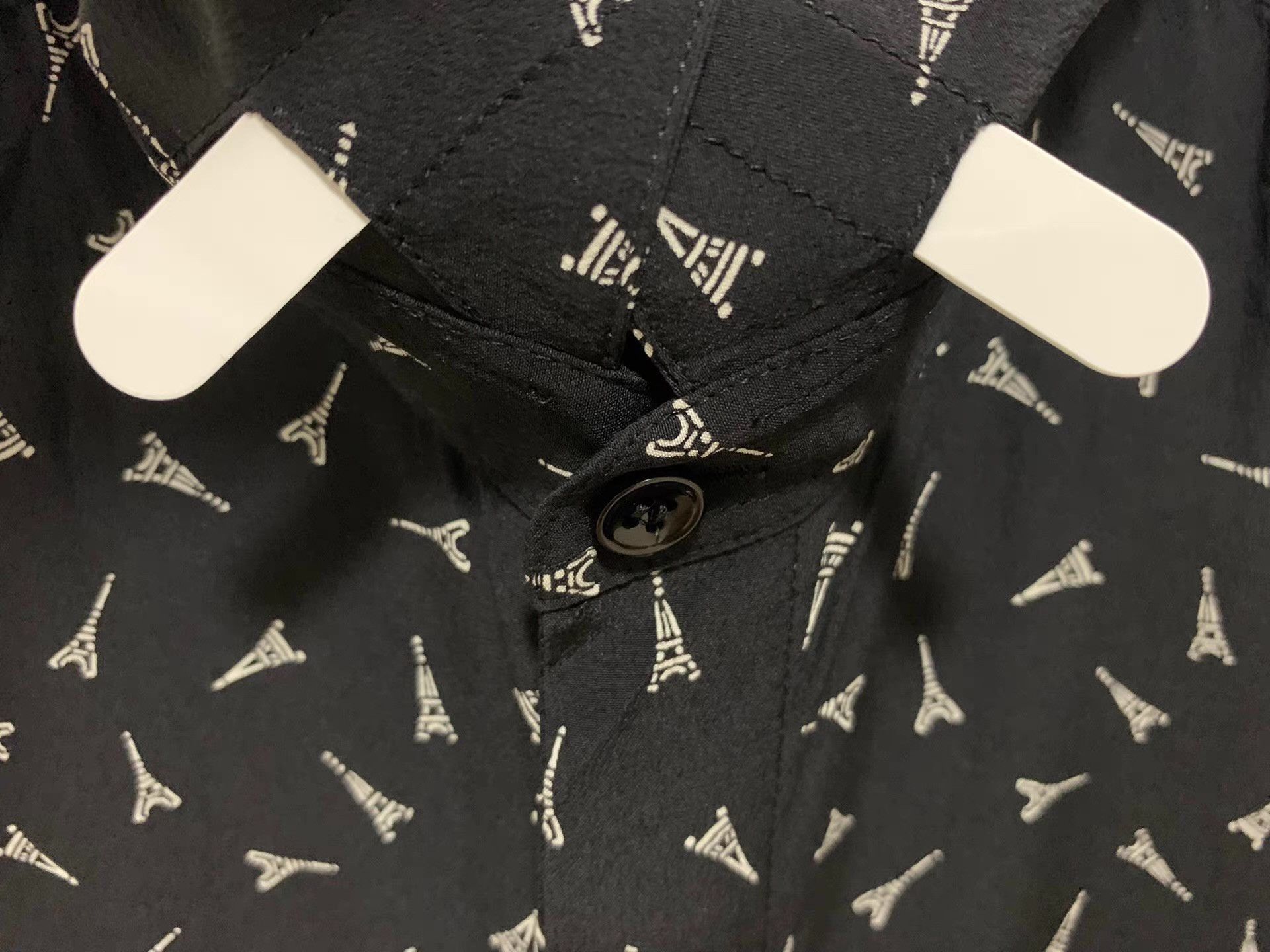 Saint Laurent Paris Black Eiffel Tower Print Long Sleeve Button-Up Size US XXL / EU 58 / 5 - 4 Thumbnail