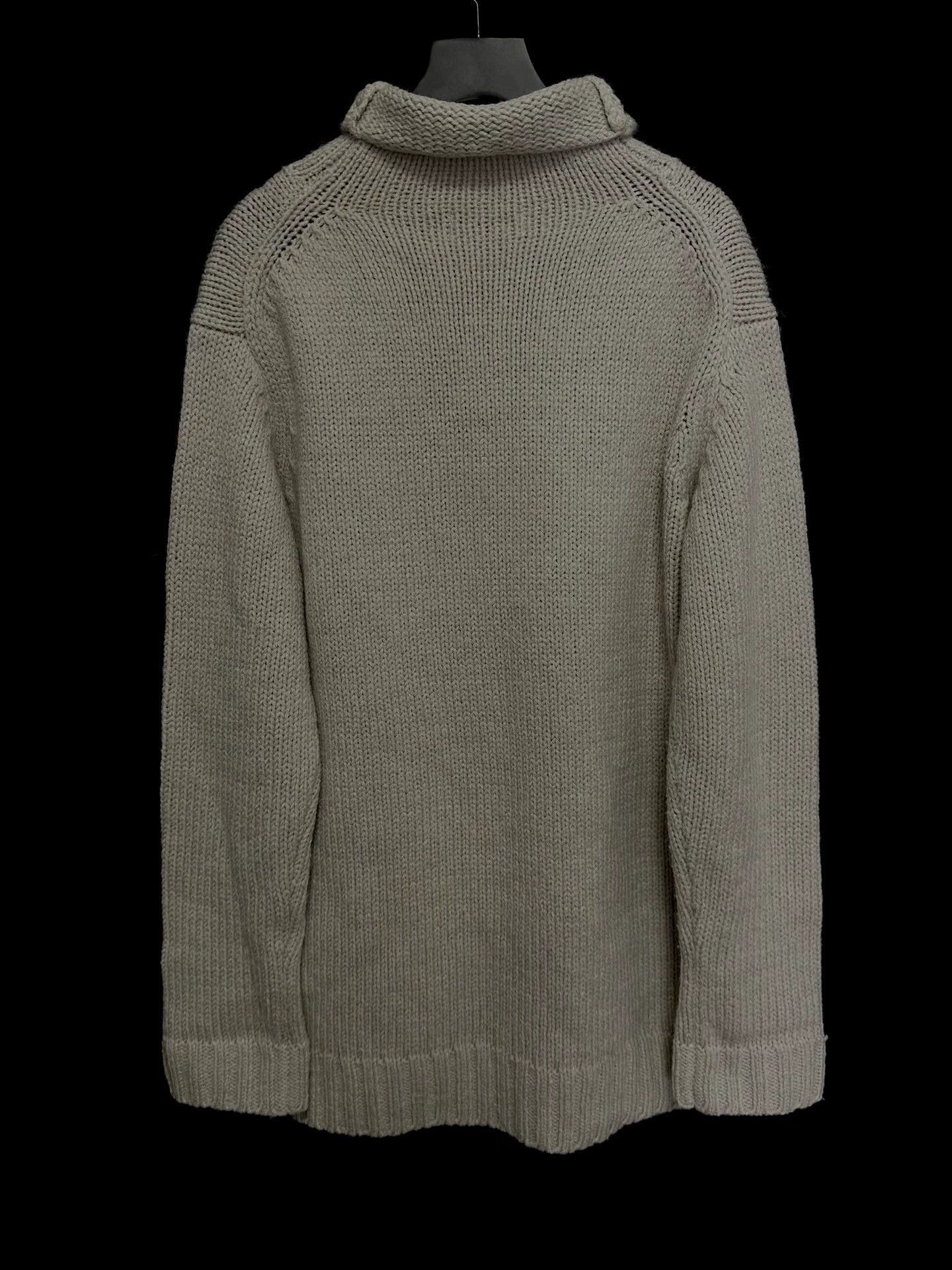 Yohji Yamamoto Beige Turtleneck Sweater with Skeleton & Apple Print Size US M / EU 48-50 / 2 - 2 Thumbnail