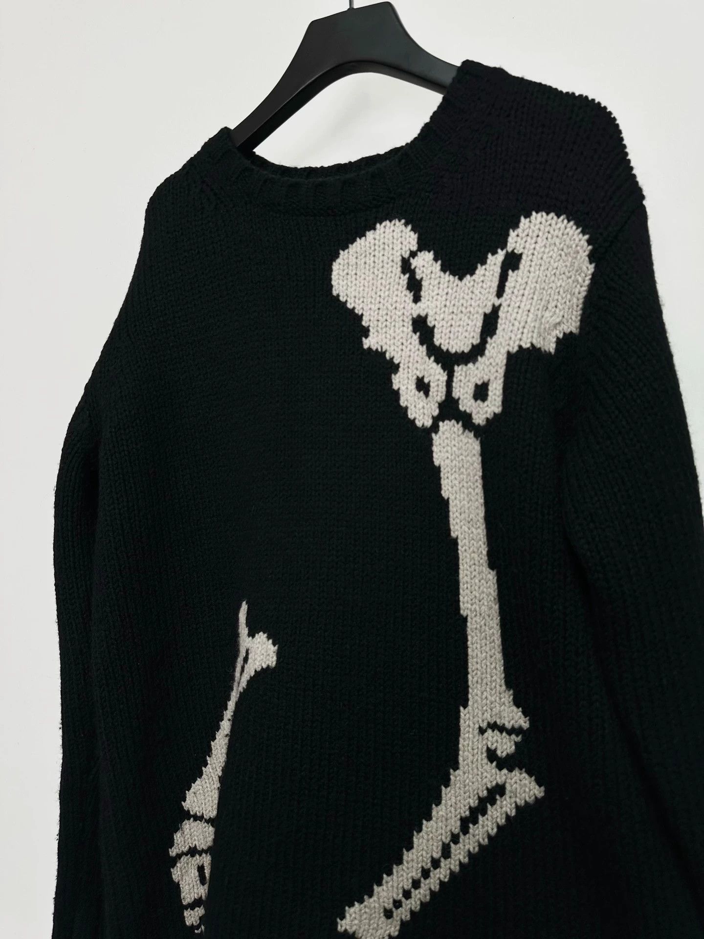 Yohji Yamamoto Black Bone Pattern Long Sleeve Sweater Size US M / EU 48-50 / 2 - 2 Thumbnail