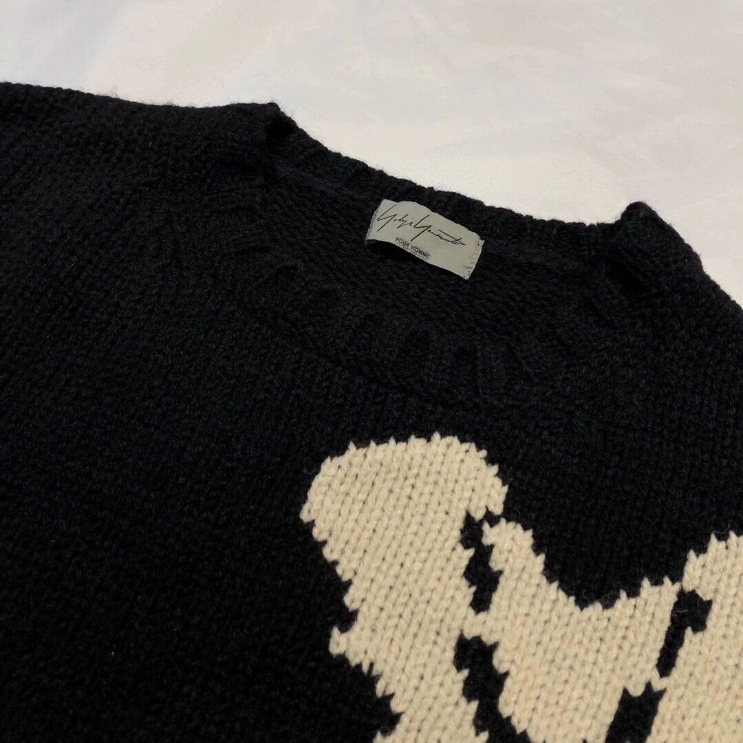 Yohji Yamamoto Black Bone Pattern Long Sleeve Sweater Size US M / EU 48-50 / 2 - 3 Thumbnail