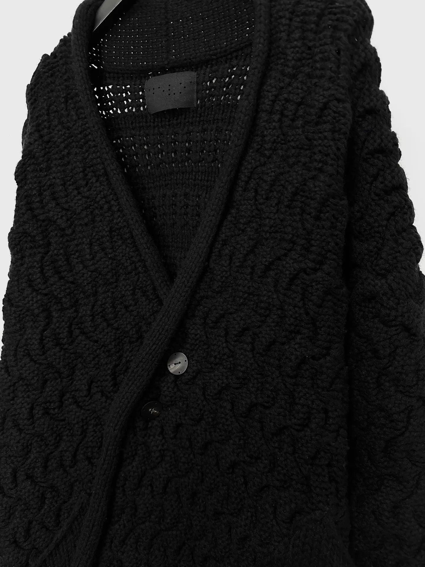 Devilock Black Textured Knit Cardigan Size L Size US L / EU 52-54 / 3 - 7 Thumbnail