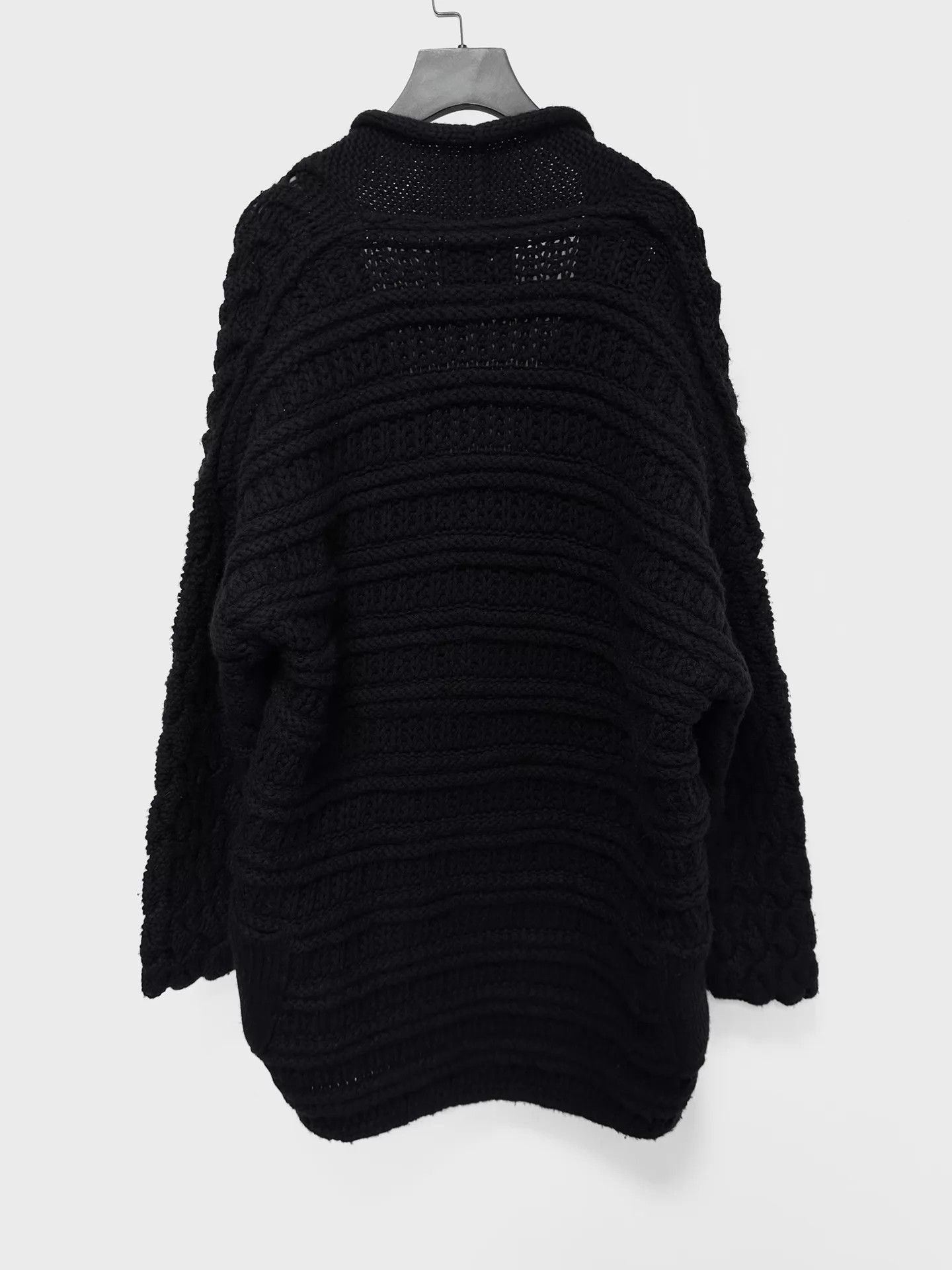 Devilock Black Textured Knit Cardigan Size L Size US L / EU 52-54 / 3 - 3 Thumbnail