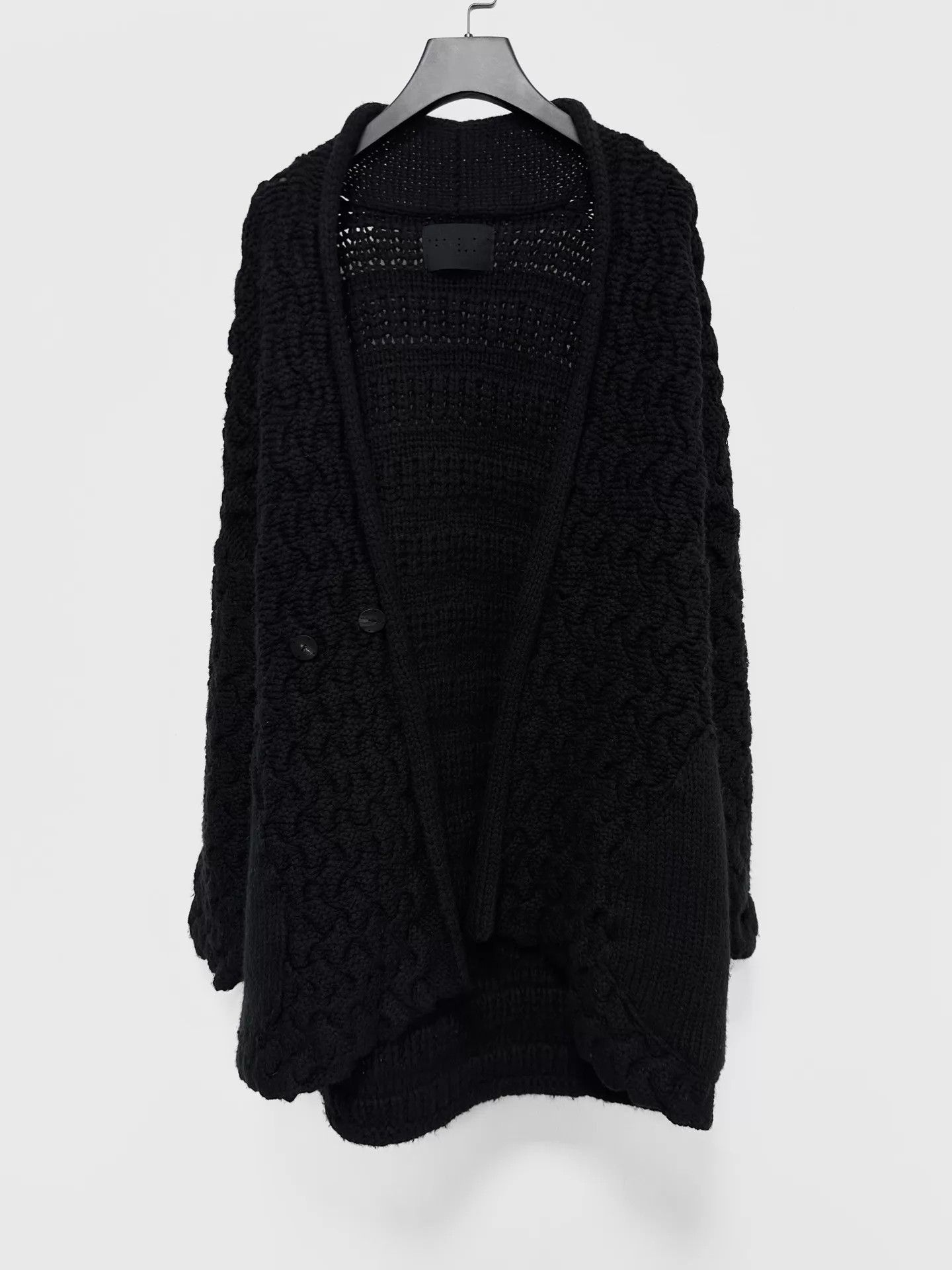Devilock Black Textured Knit Cardigan Size L Size US L / EU 52-54 / 3 - 2 Thumbnail