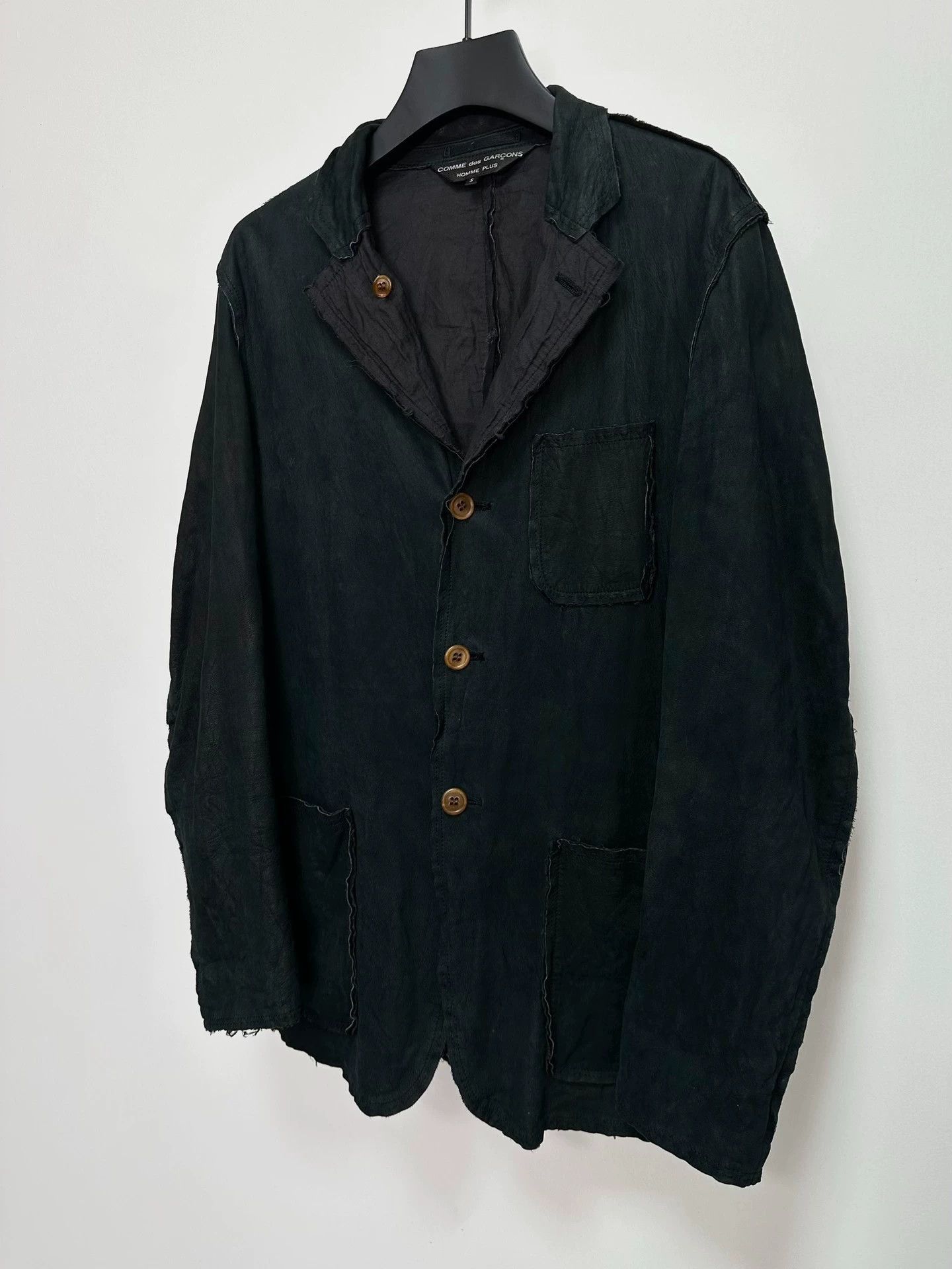 Comme des Garcons Black Distressed Button-Front Light Jacket Size US S / EU 44-46 / 1 - 5 Thumbnail