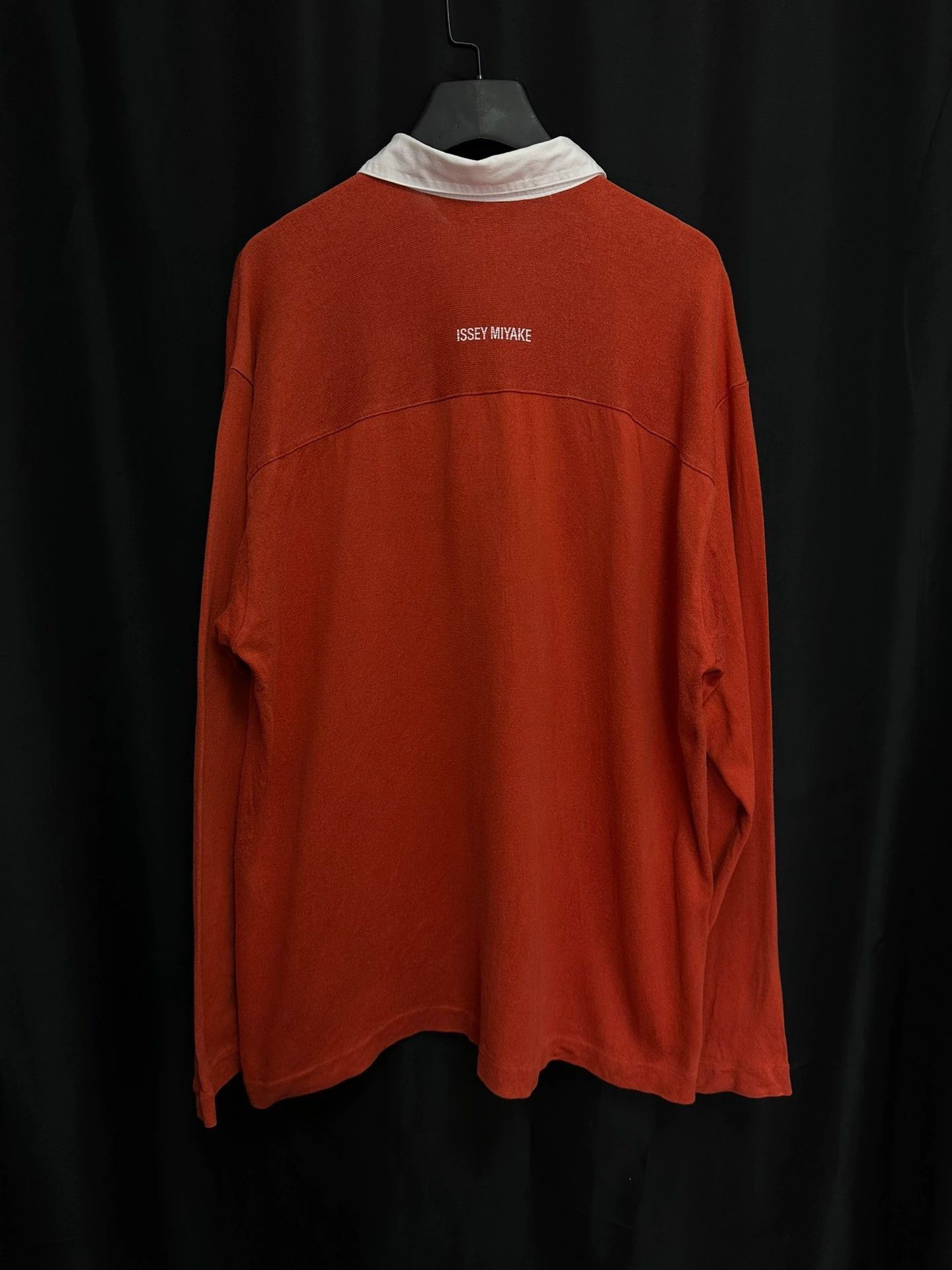 Issey Miyake Orange Long Sleeve Polo Shirt Size US M / EU 48-50 / 2 - 2 Thumbnail