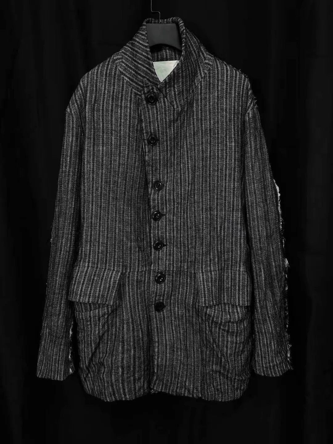 John Alexander Skelton Gray Striped Button-Up Light Jacket Size M Size US M / EU 48-50 / 2 - 2 Thumbnail