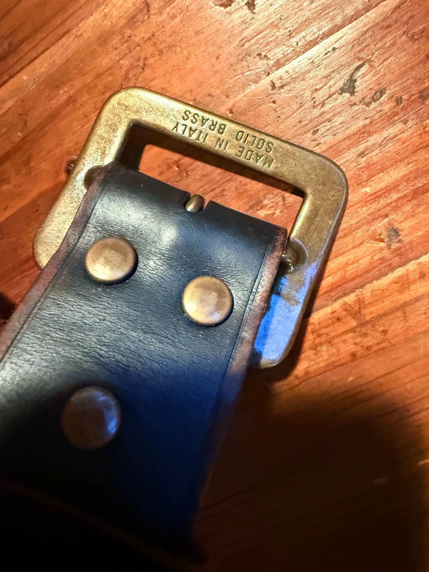 RRL Ralph Lauren RRL Black Leather Belt Brass Buckle Italy Size ONE SIZE - 5 Thumbnail