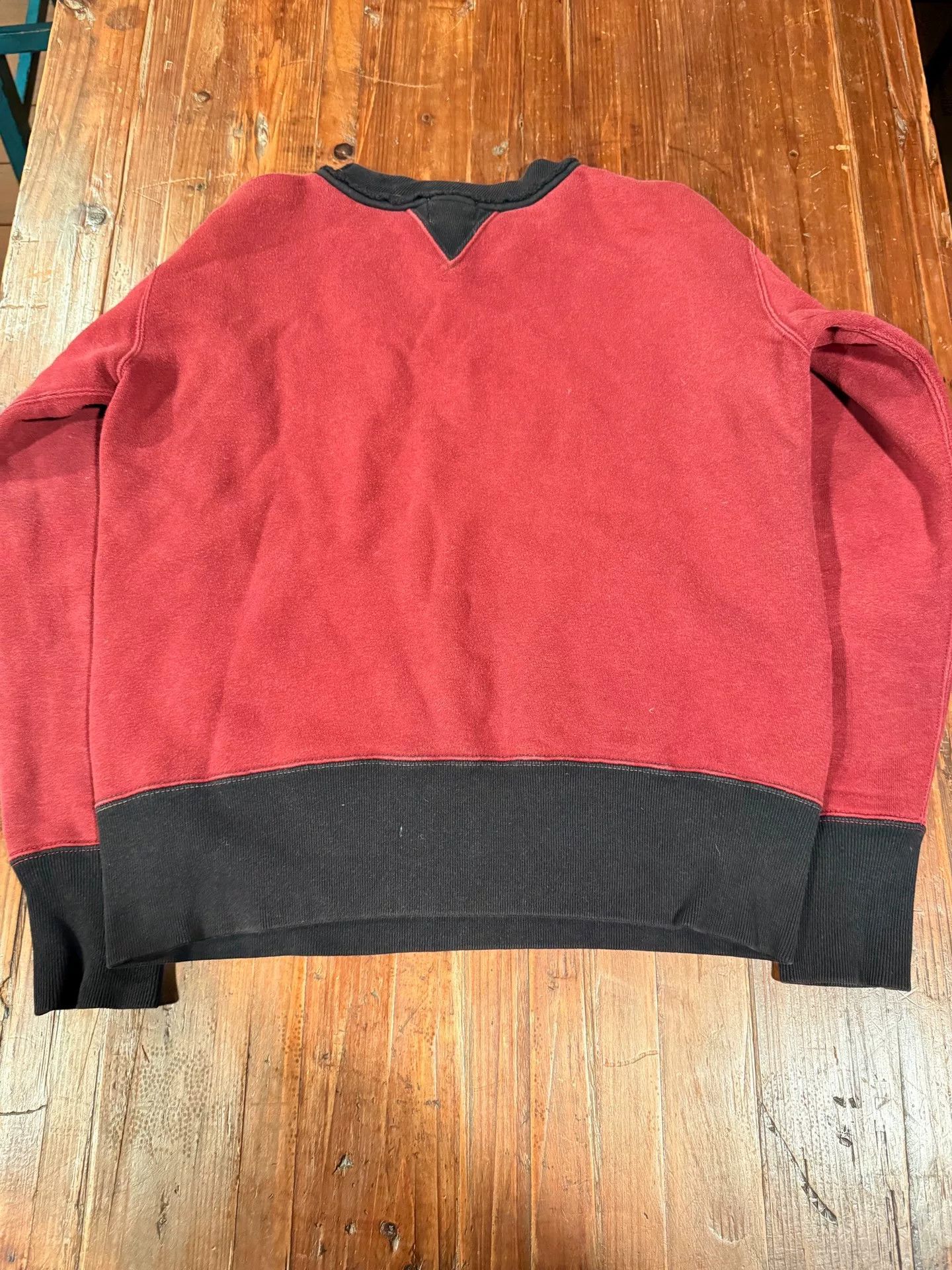 Freewheelers Freewheelers Red Black Color Block Sweatshirt Size XS / US 0-2 / IT 36-38 - 2 Thumbnail