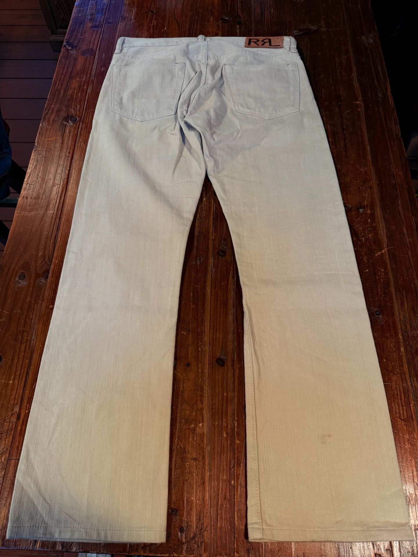 RRL Ralph Lauren RRL Ralph Lauren Beige Denim Bootcut Pants Size US 30 / EU 46 - 2 Thumbnail