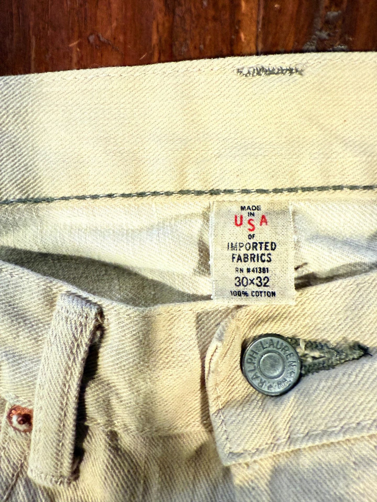 RRL Ralph Lauren RRL Ralph Lauren Beige Denim Bootcut Pants Size US 30 / EU 46 - 3 Thumbnail